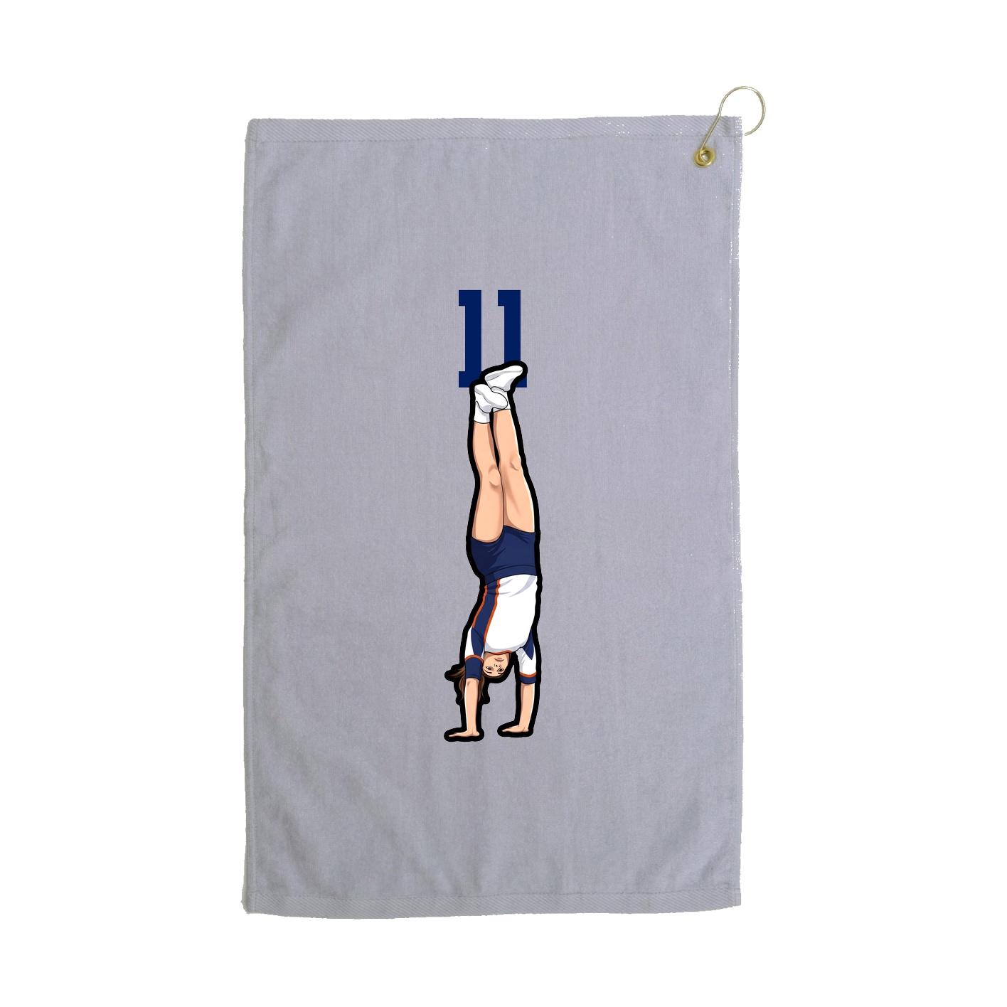 Golf Towel — Number Top in Grey