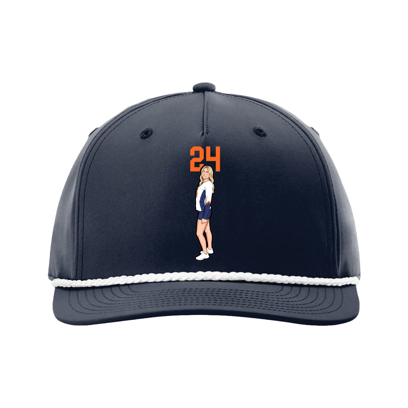 Five-Panel Classic Rope Cap — Number Top in Navy