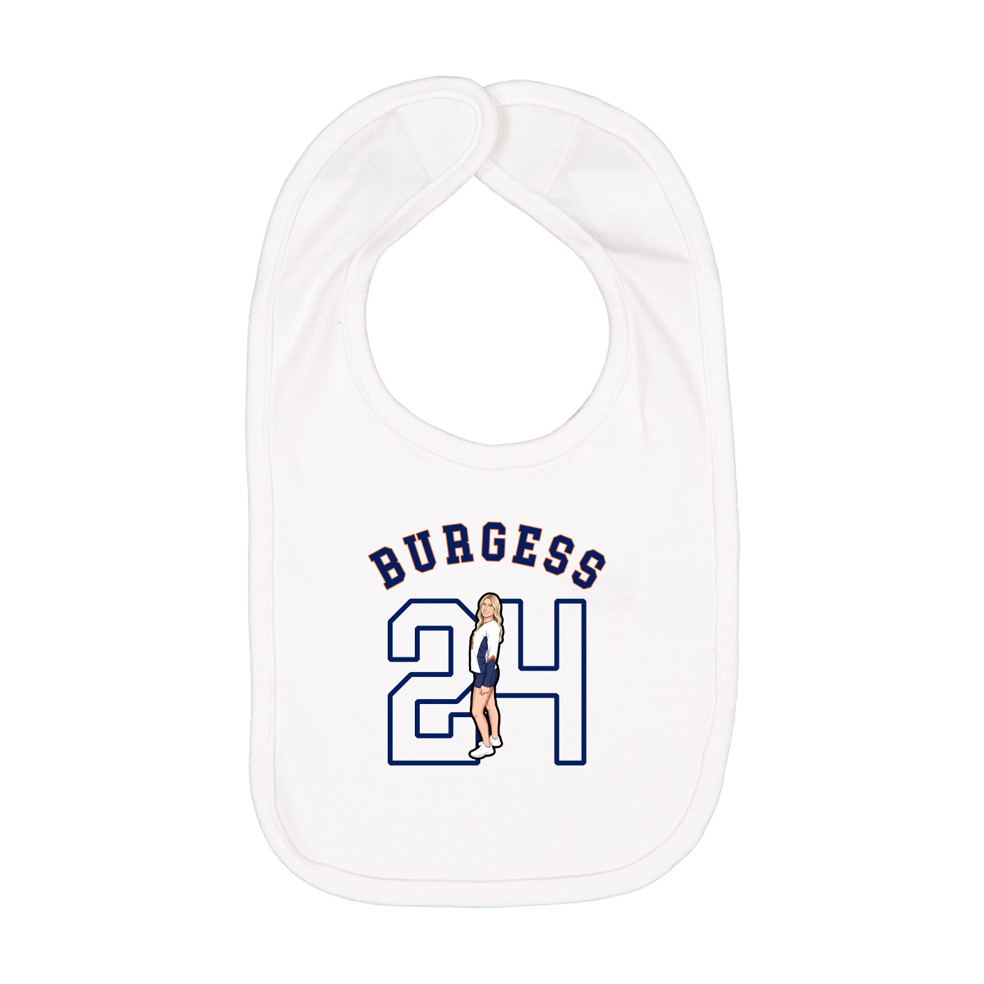 Infant Bib — Shirsey Arch in White