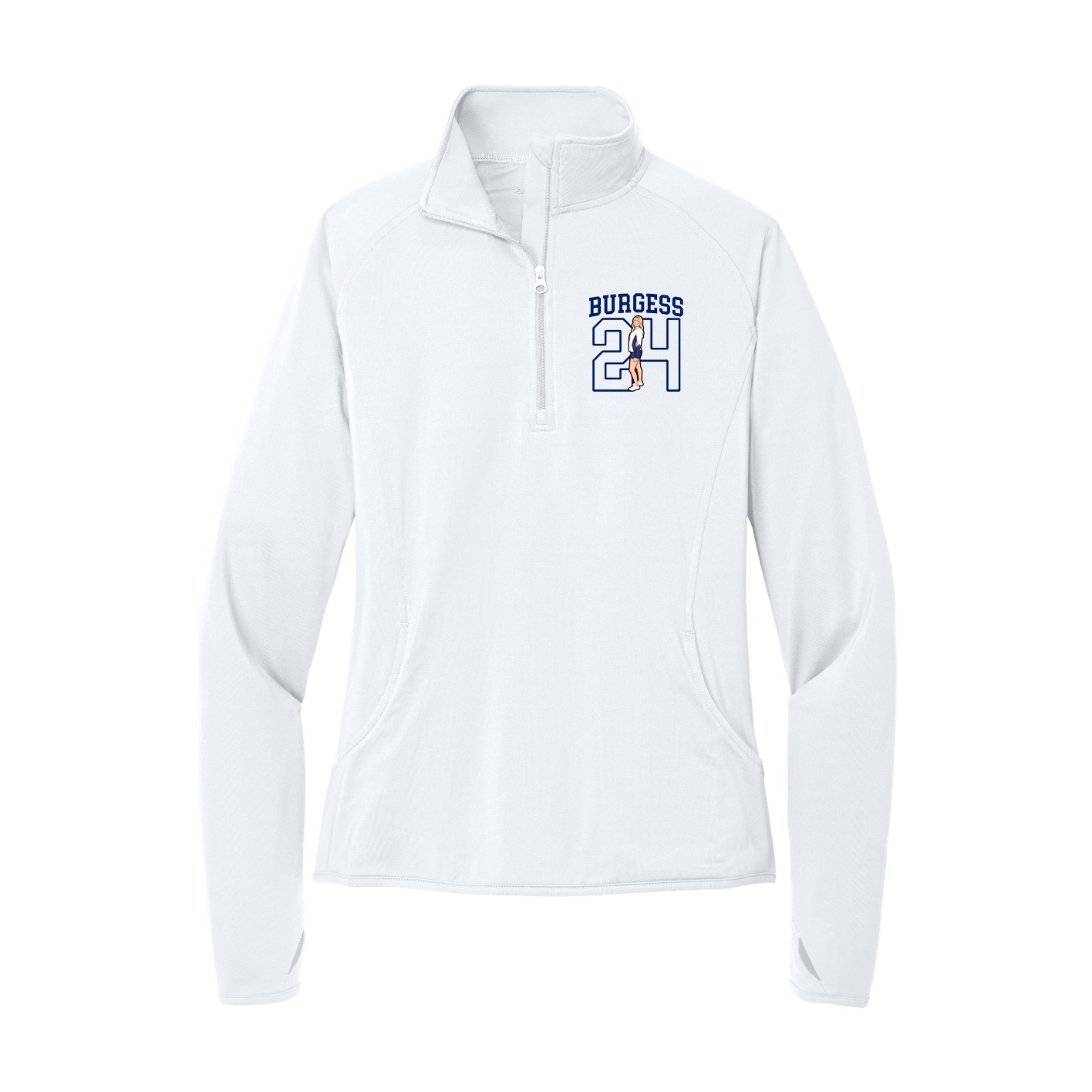 Women's Q-Zip Pullover — Shirsey in White