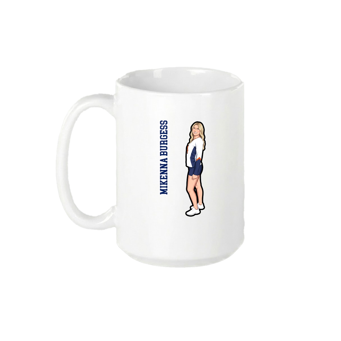15oz Coffee Mug — Name Vertical in White