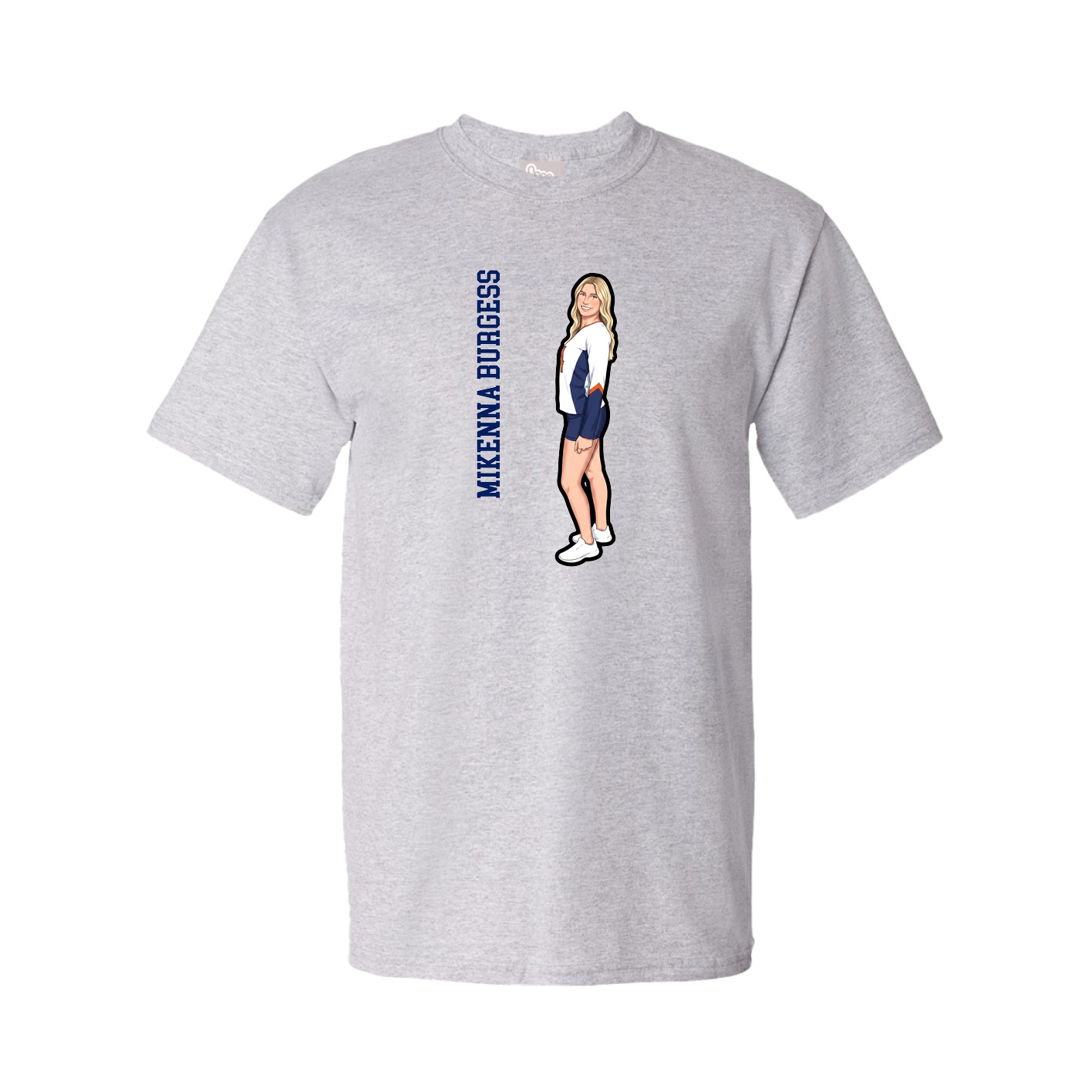 Youth Tee — Name Vertical in Grey