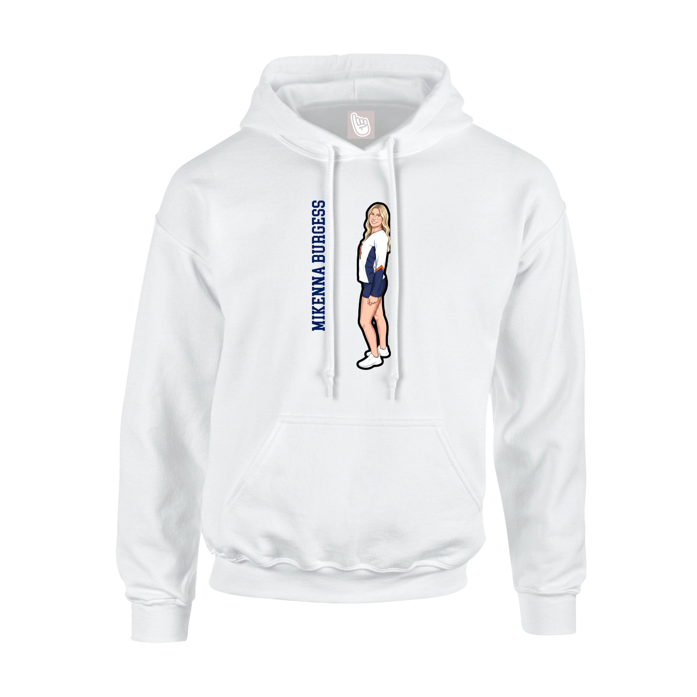 Hoodie — Name Vertical in White