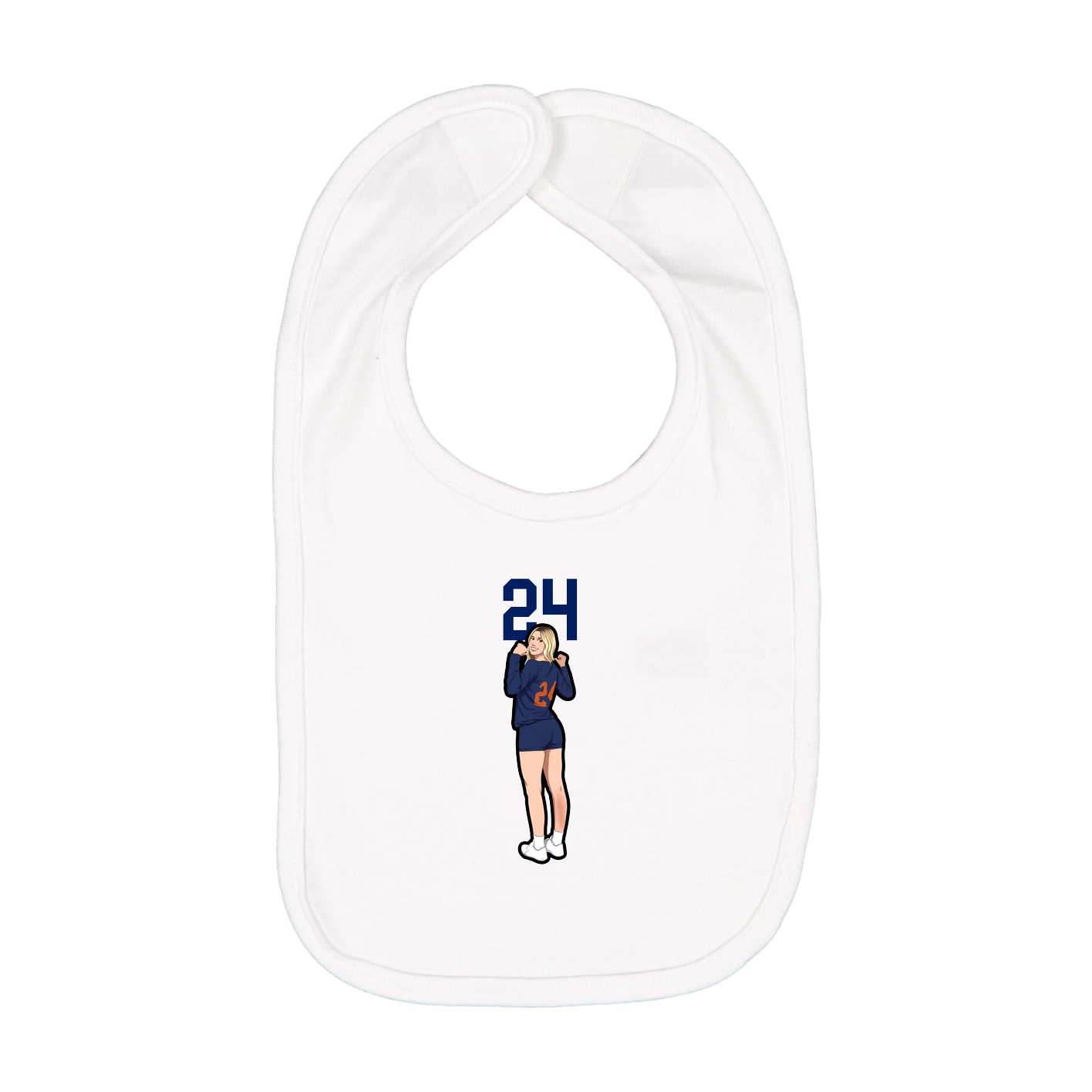 Infant Bib — Number Top in White