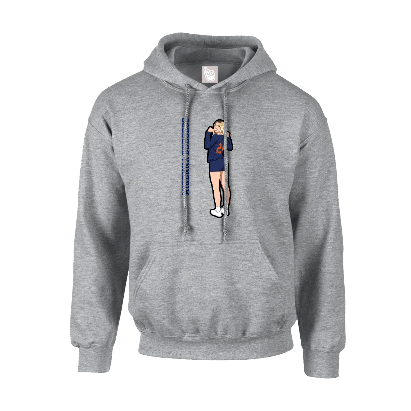 Youth Hoodie — Name Vertical in Grey