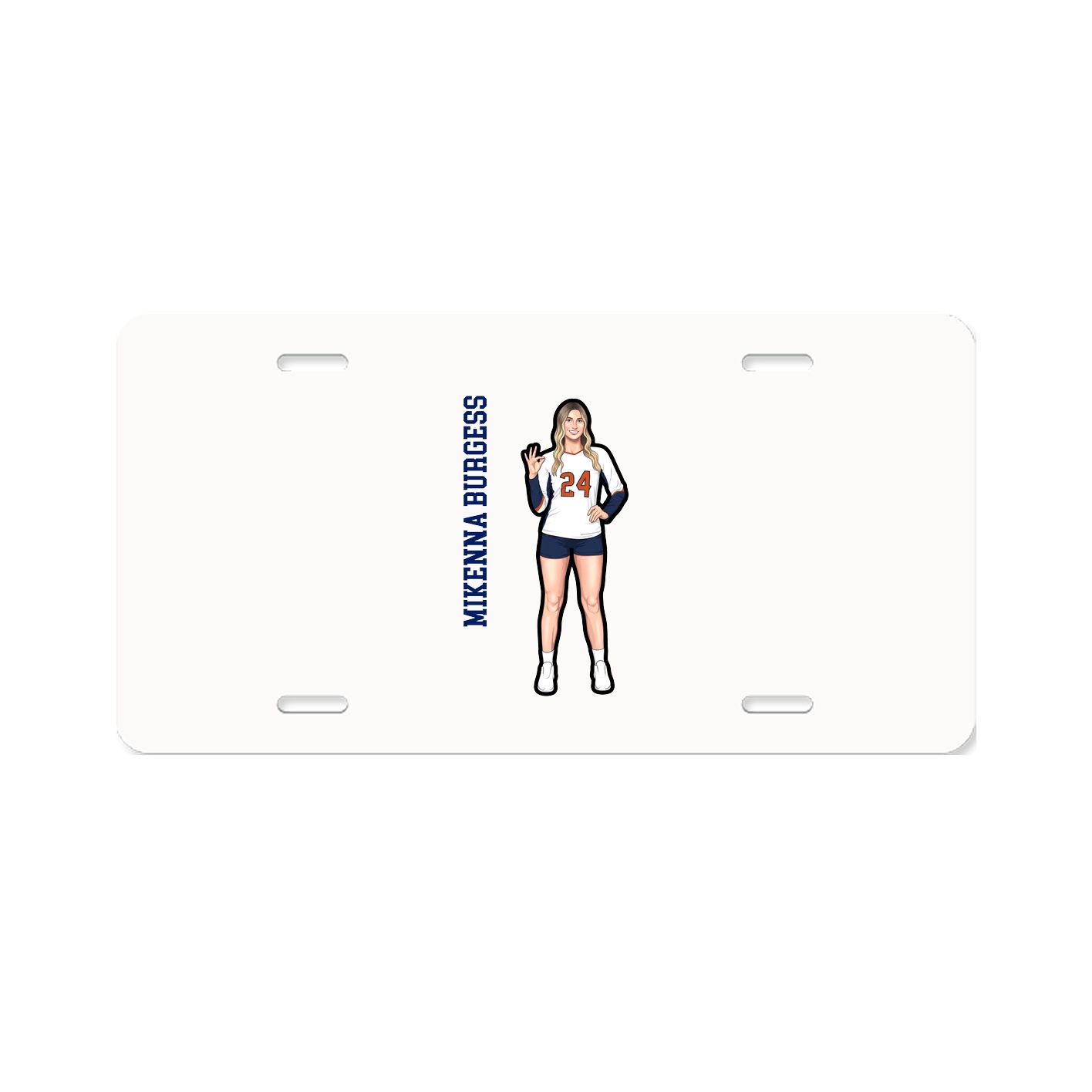 License Plate — Name Vertical in Classic