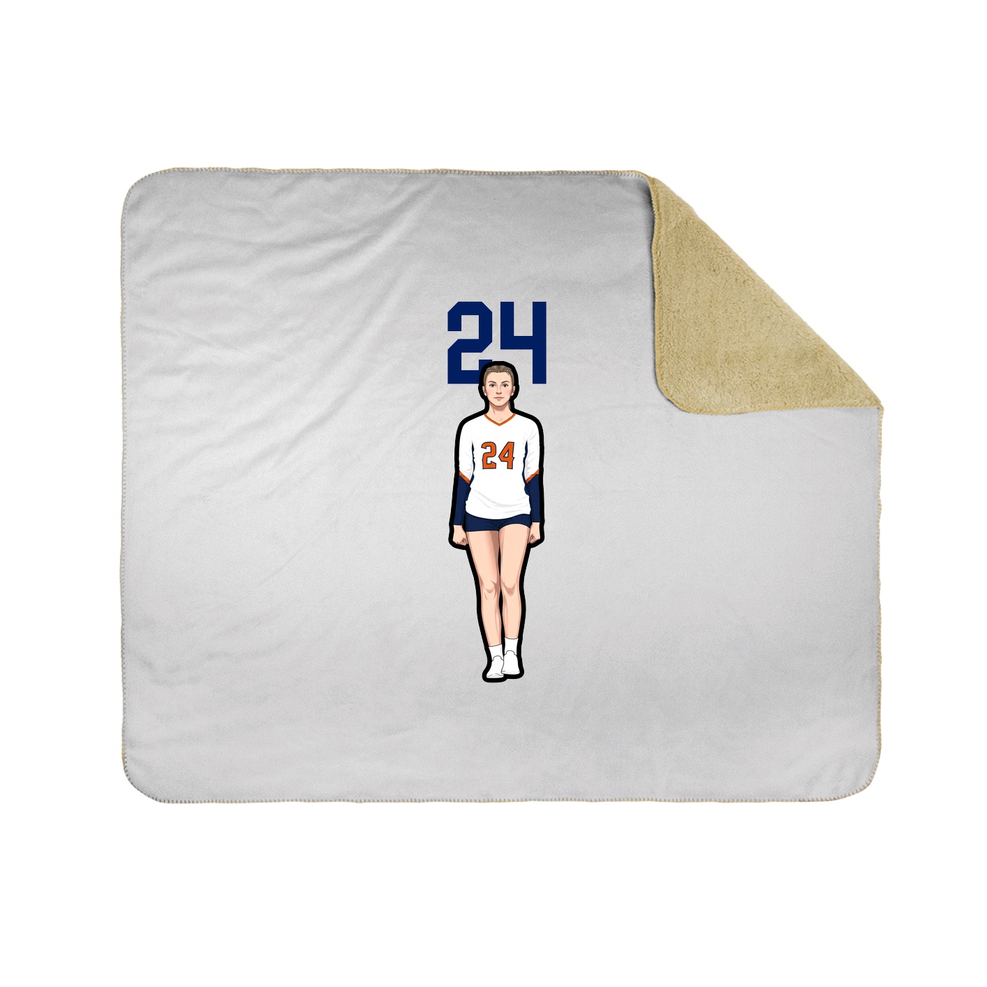 Throw Blanket — Number Top in White