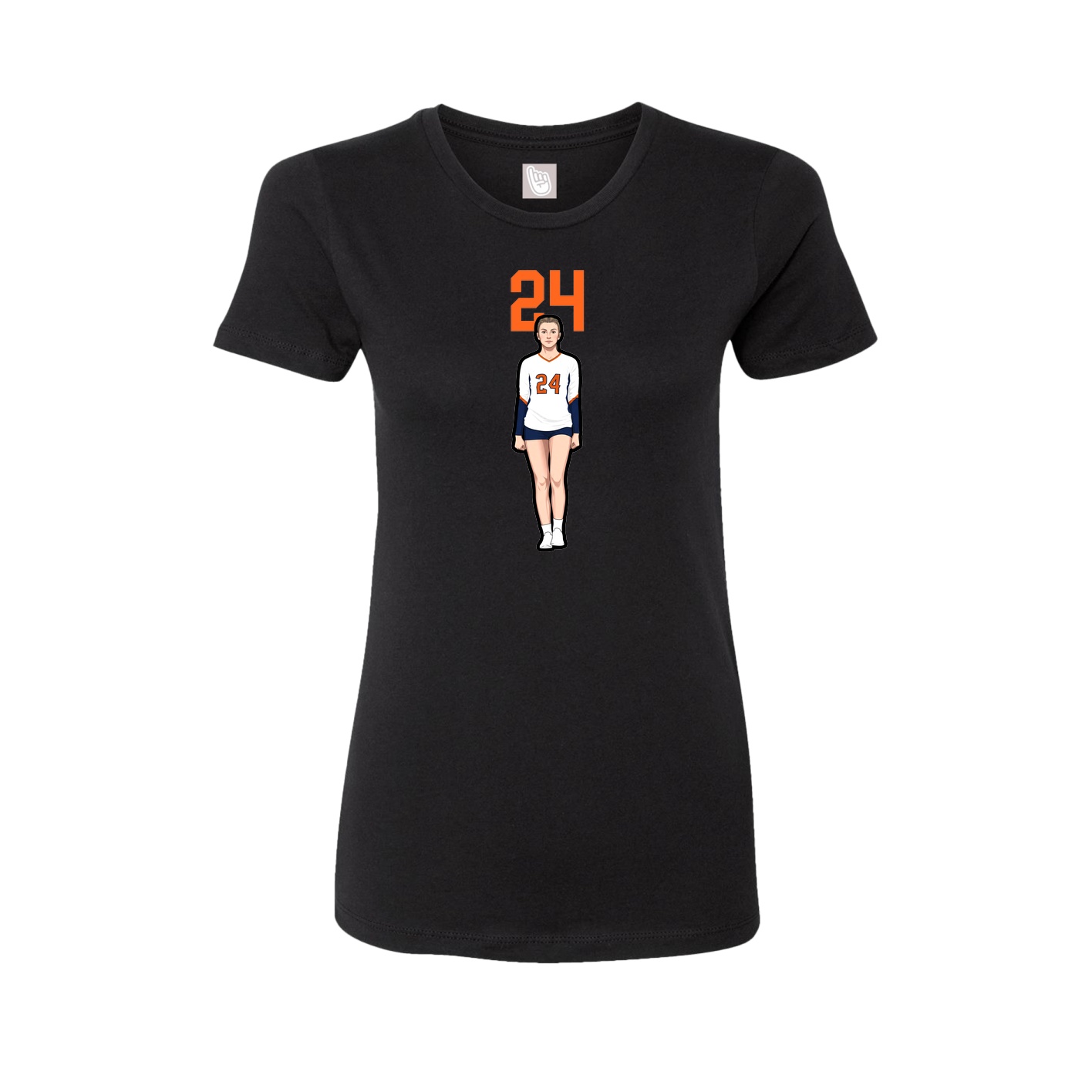 Womens Tee — Number Top in Black