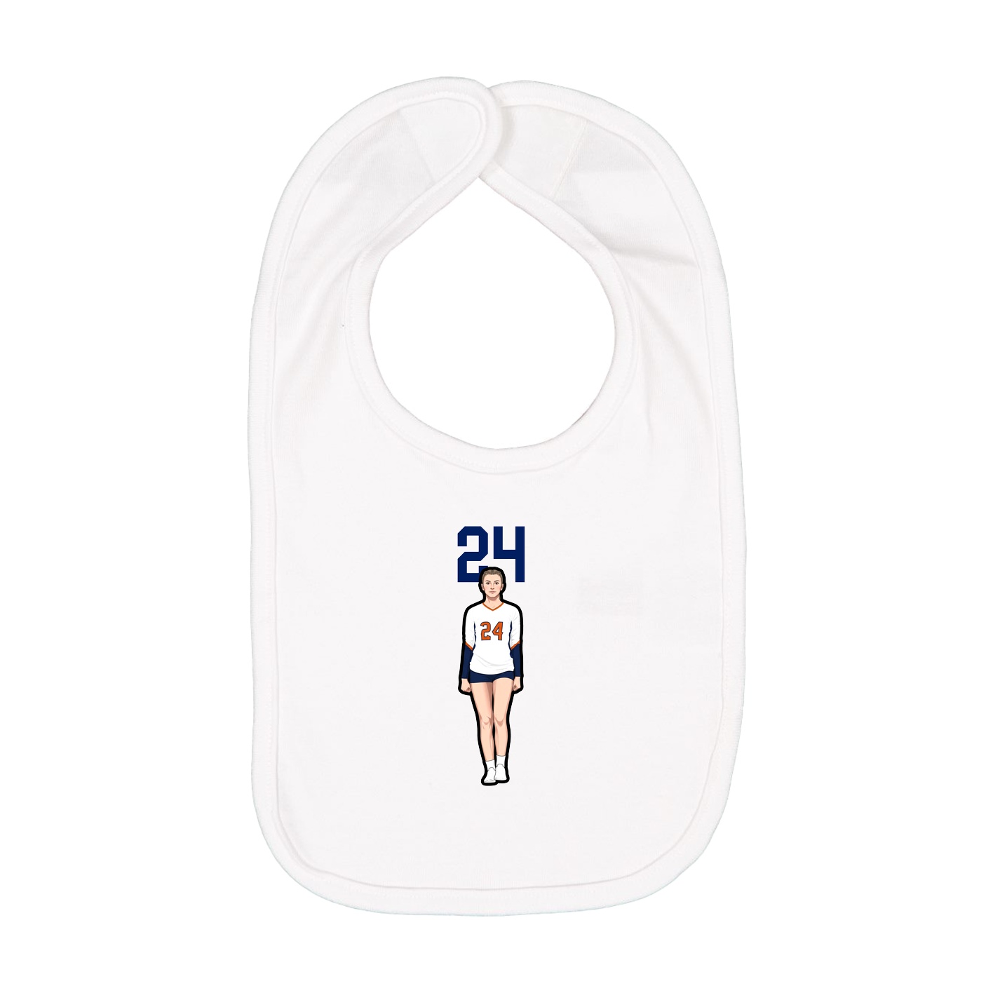 Infant Bib — Number Top in White