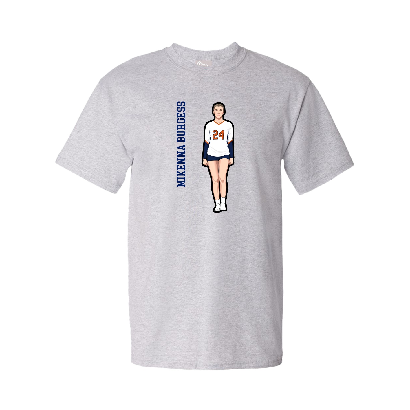 Youth Tee — Name Vertical in Grey
