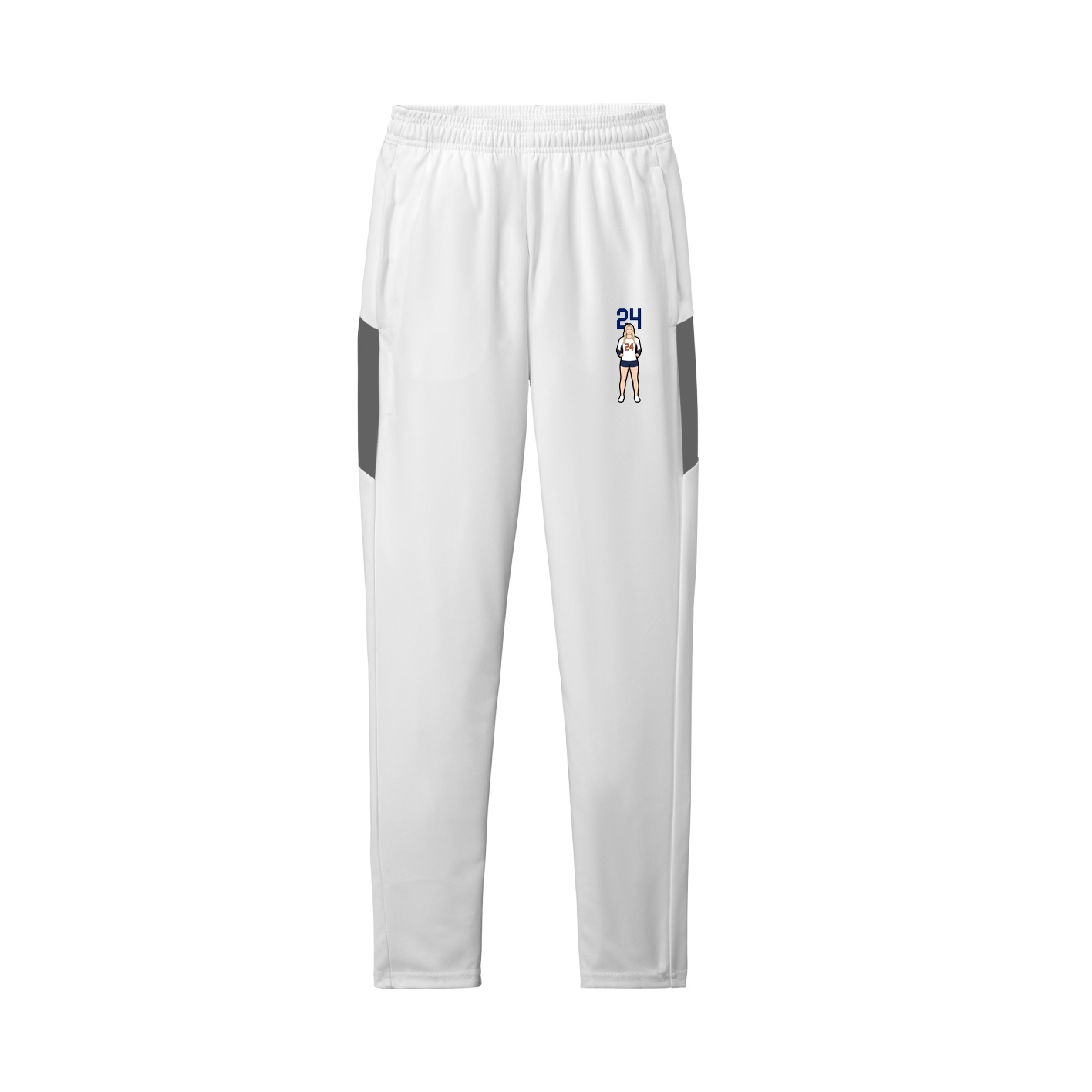 Team Travel Pant — Number Top in White/Grey