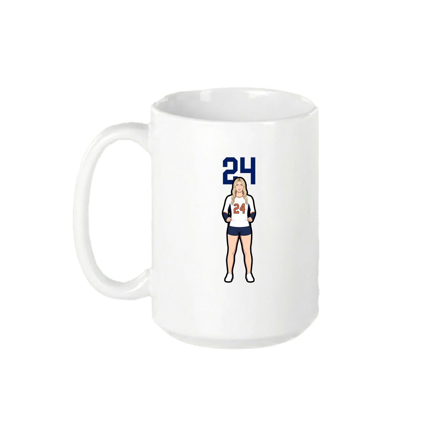 15oz Coffee Mug — Number Top in White
