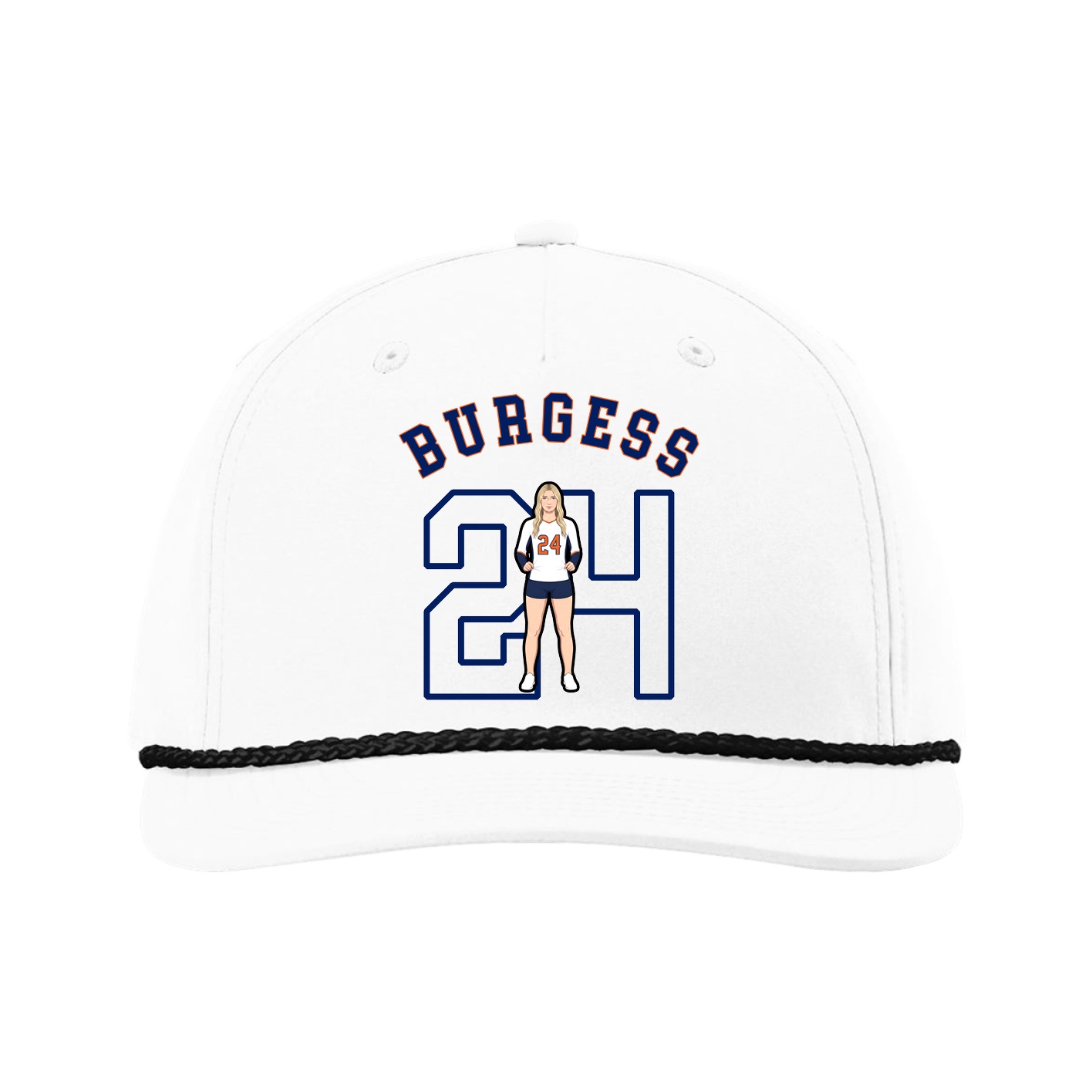 Five-Panel Classic Rope Cap — Shirsey Arch in White