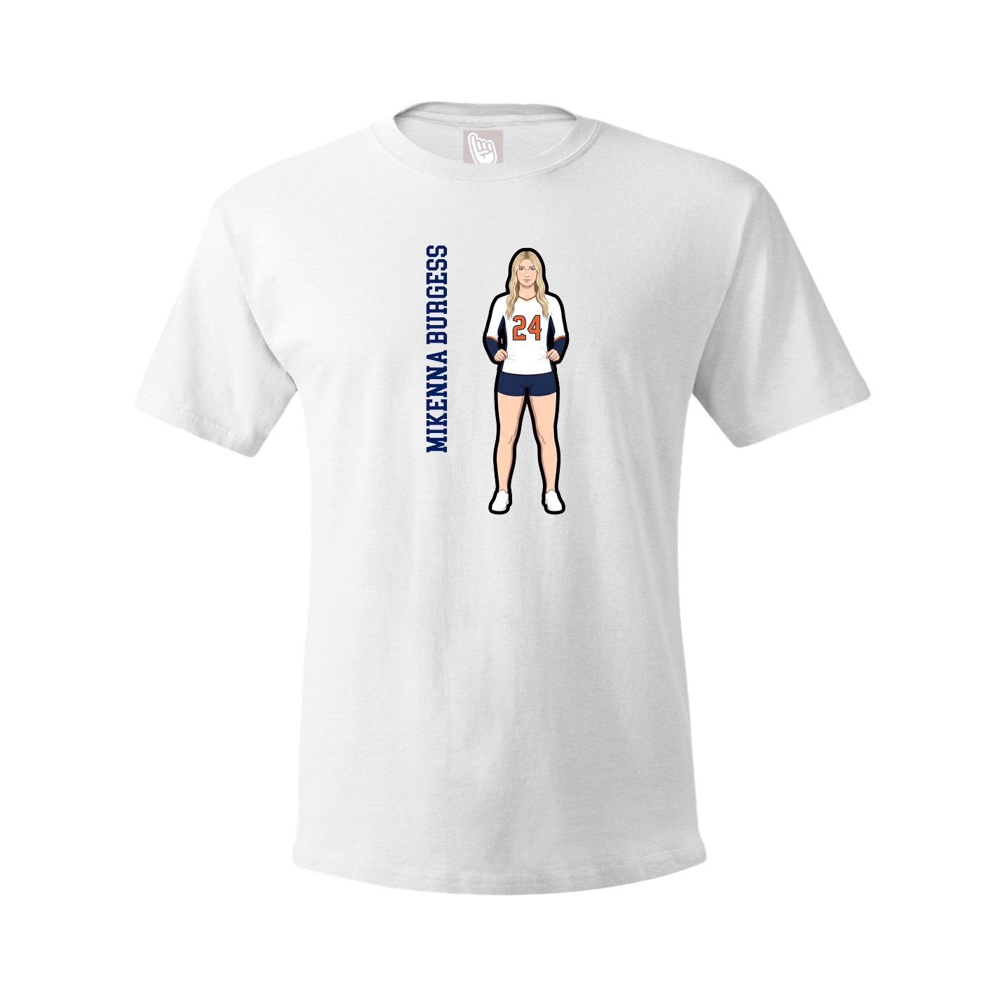 Tee — Name Vertical in White