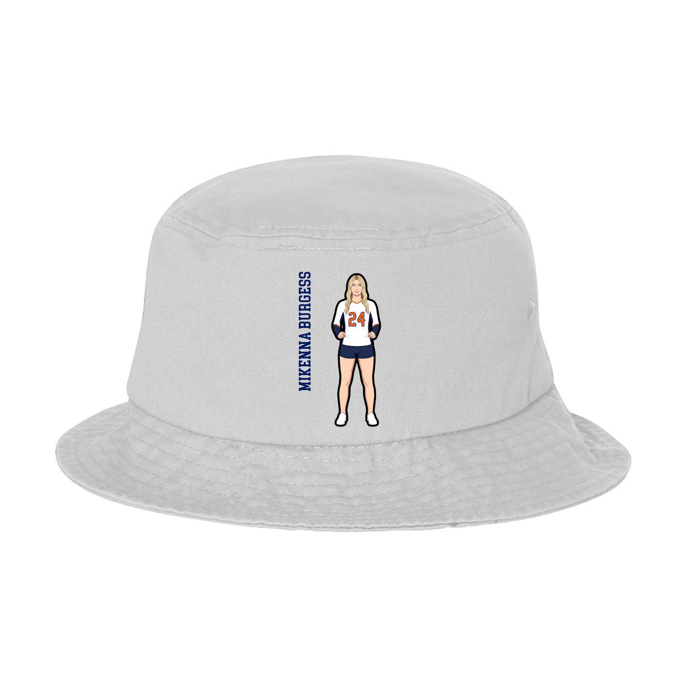 Bucket Cap — Name Vertical in White