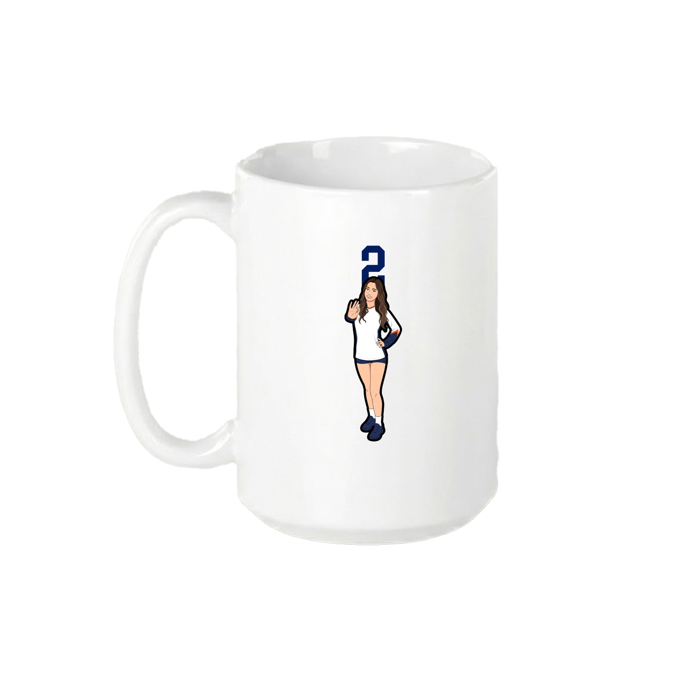 15oz Coffee Mug — Number Top in White