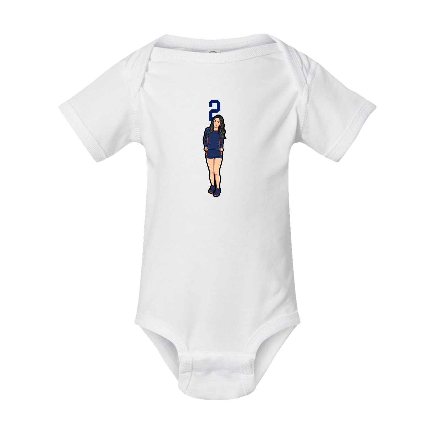 Baby Onesie — Number Top in White