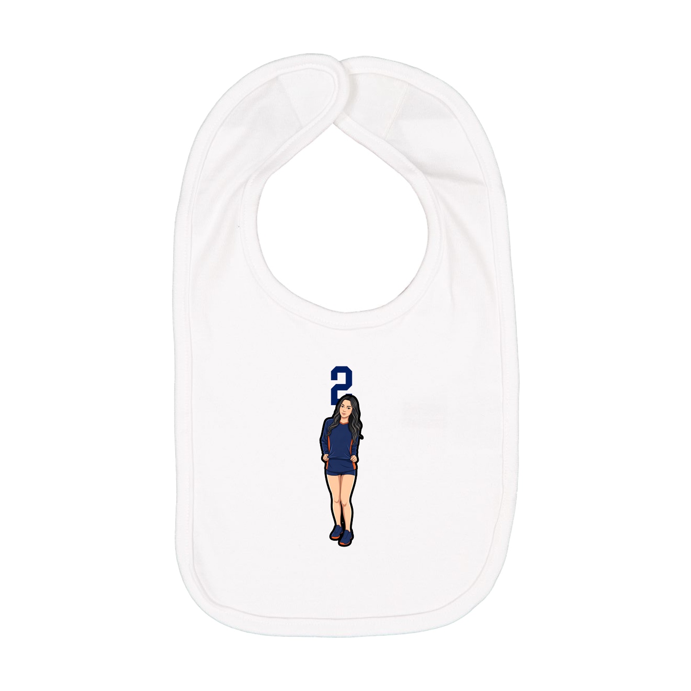 Infant Bib — Number Top in White