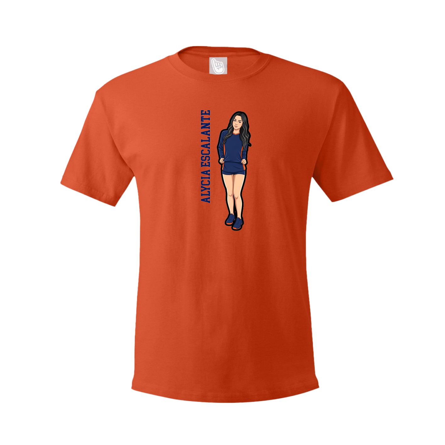 Tee — Name Vertical in Orange