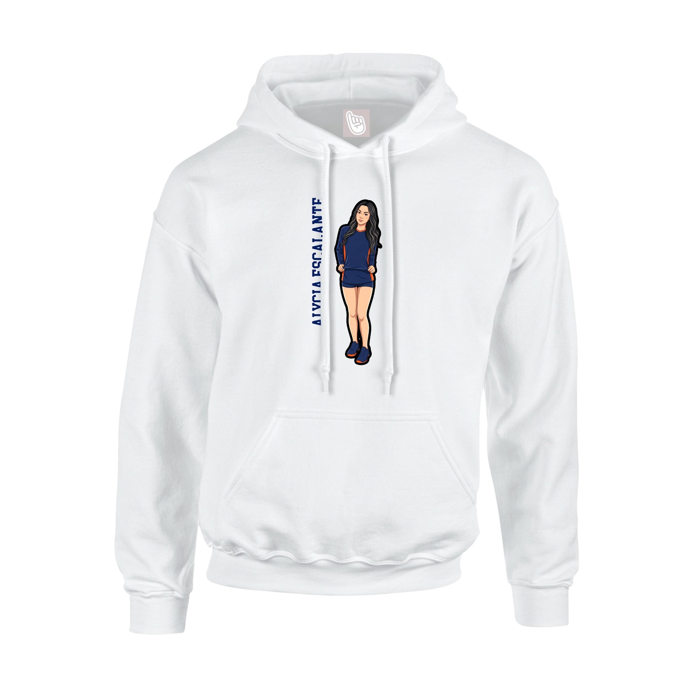Youth Hoodie — Name Vertical in White