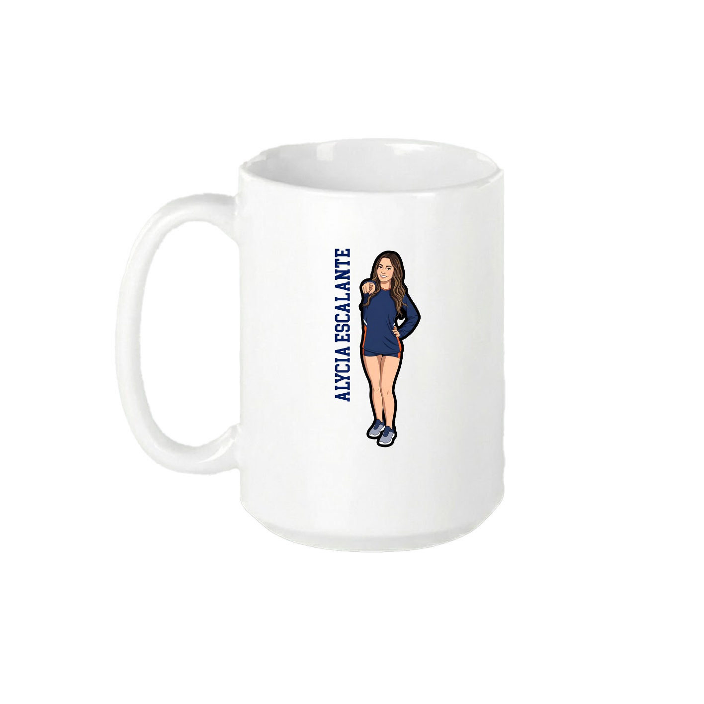 15oz Coffee Mug — Name Vertical in White