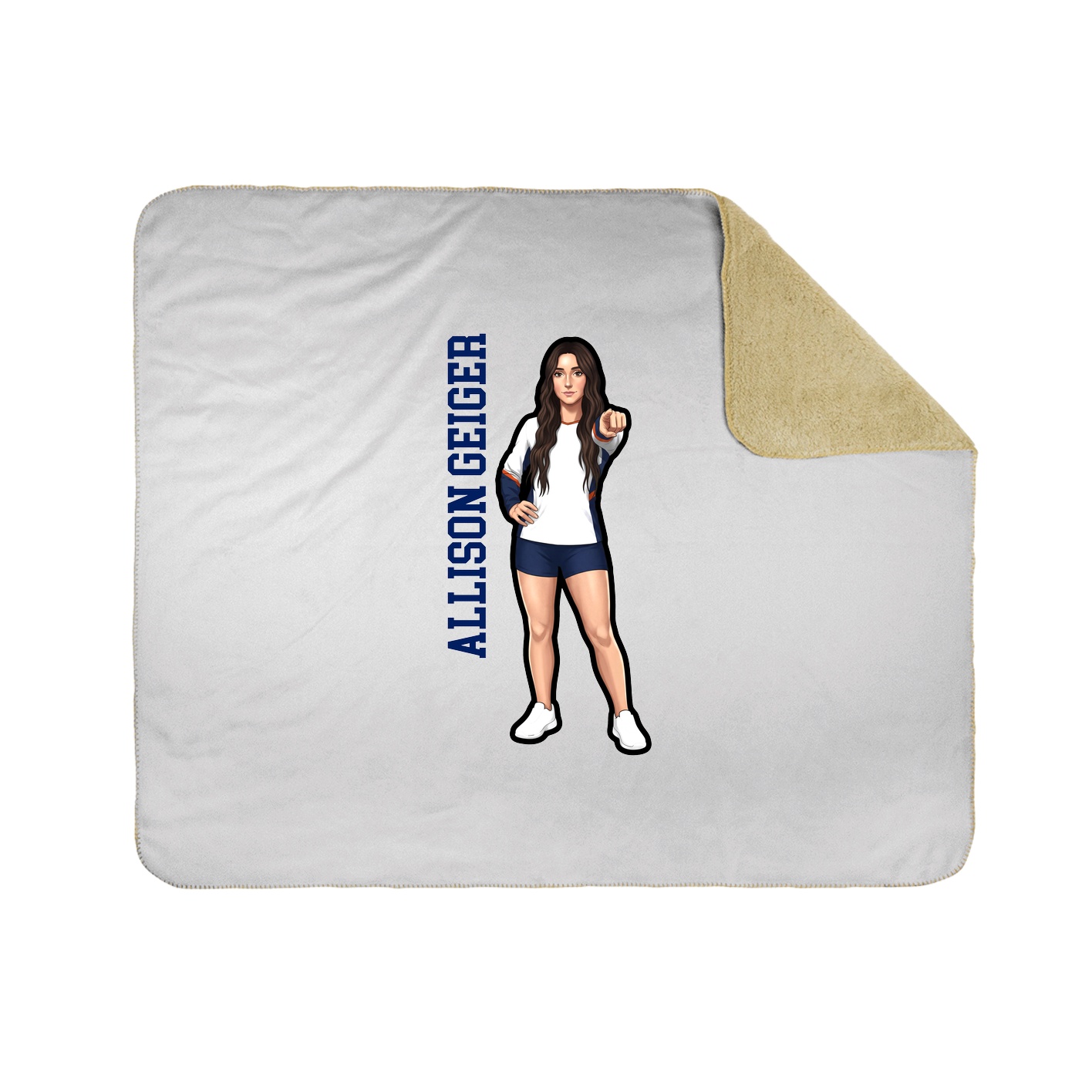 Throw Blanket — Name Vertical in White