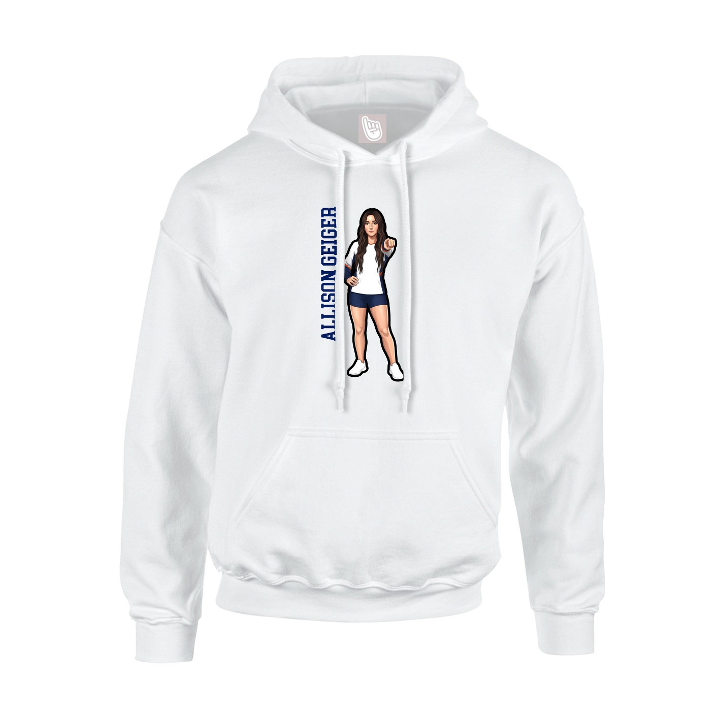 Hoodie — Name Vertical in White