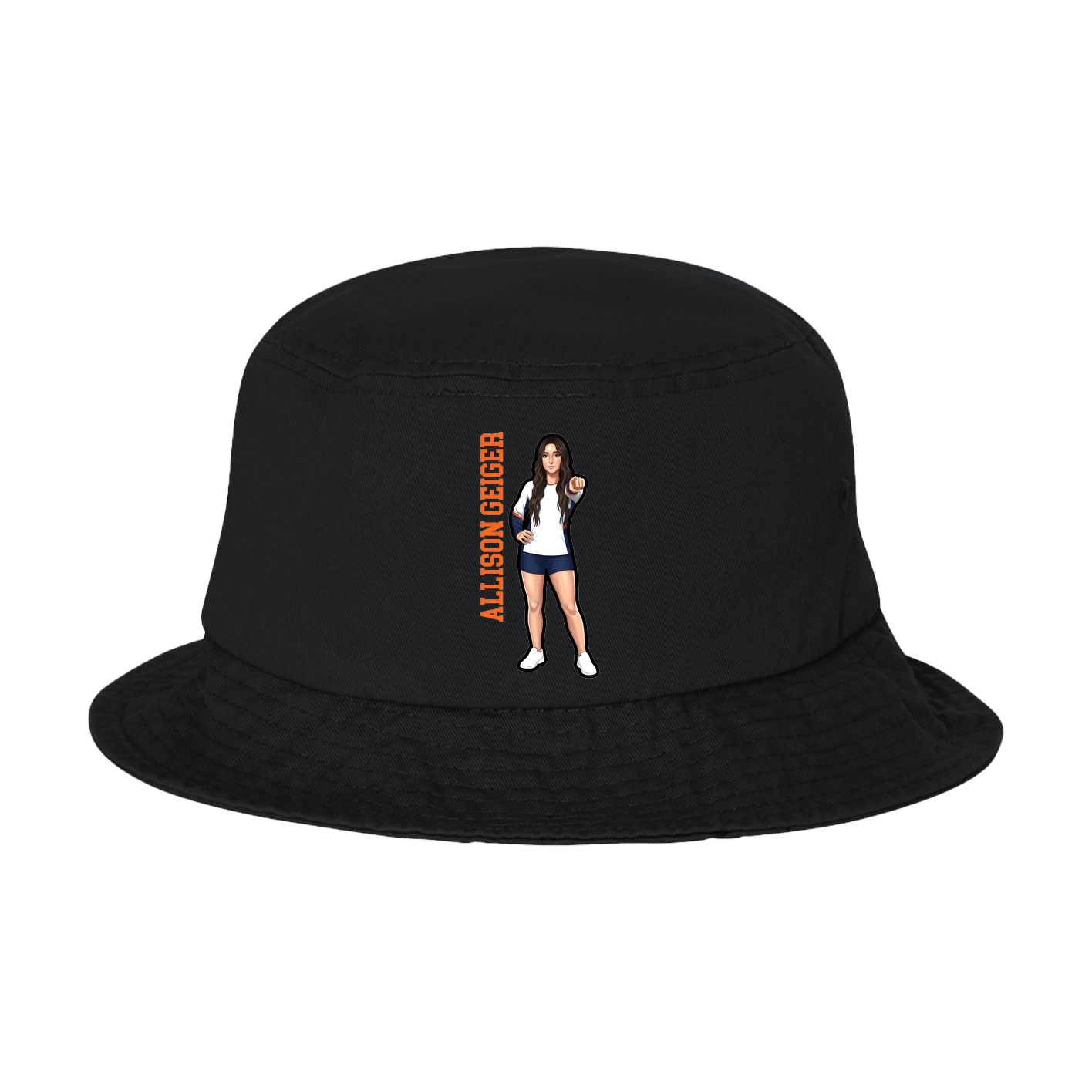 Bucket Cap — Name Vertical in Black
