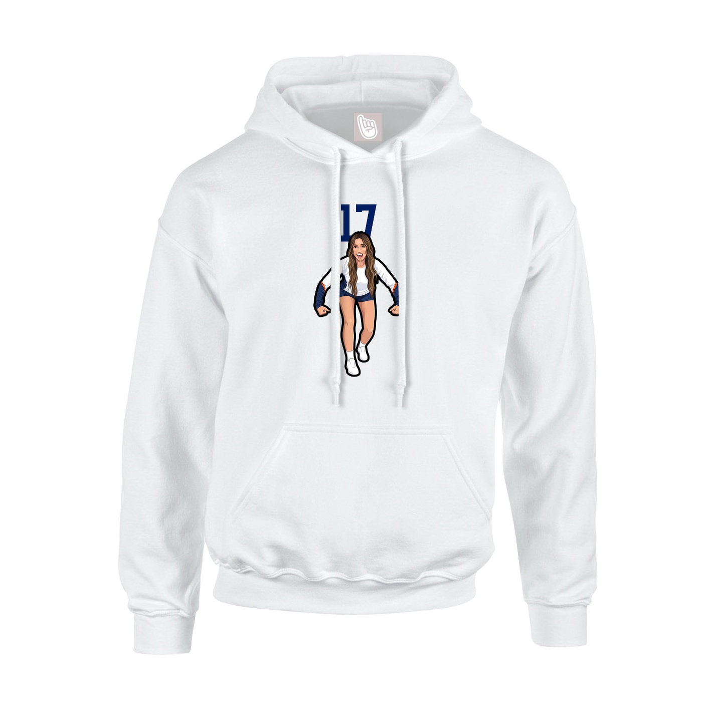 Hoodie — Number Top in White