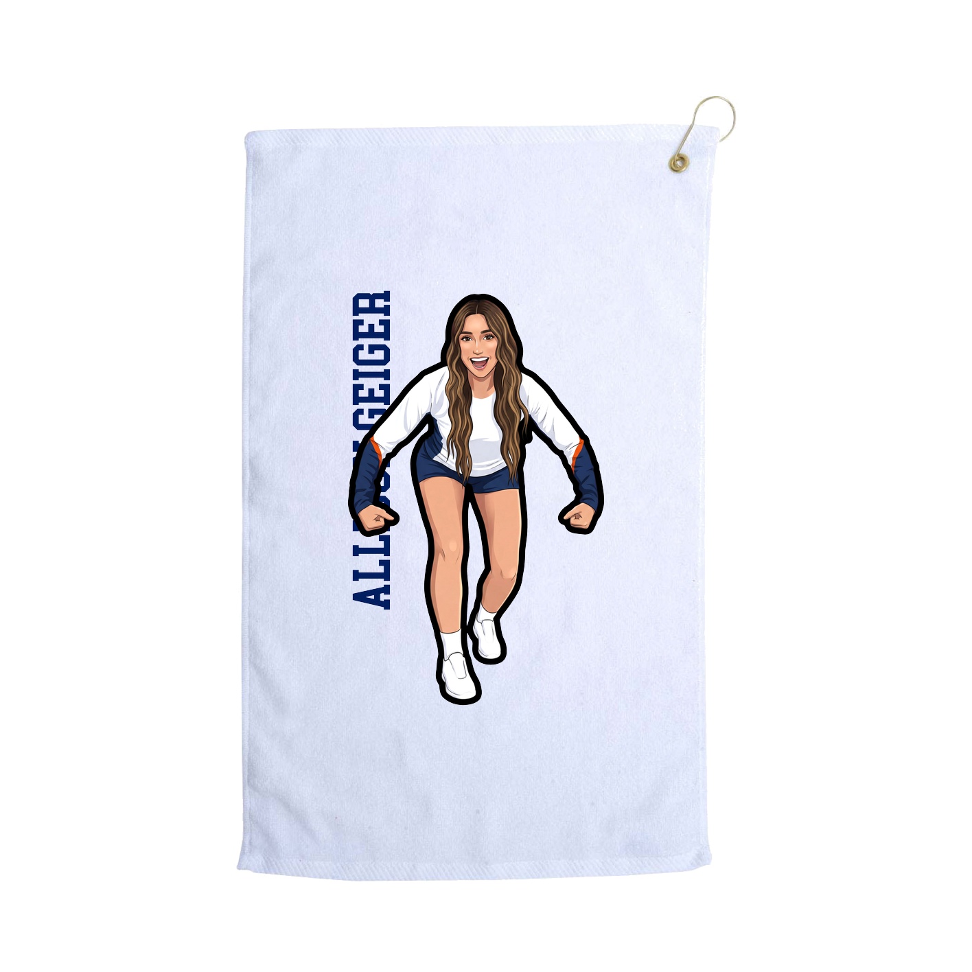 Golf Towel — Name Vertical in White