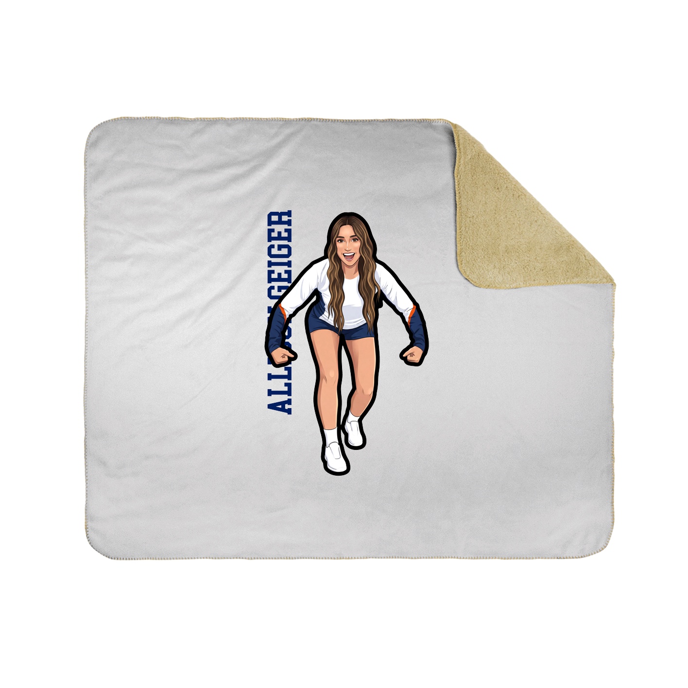 Throw Blanket — Name Vertical in White