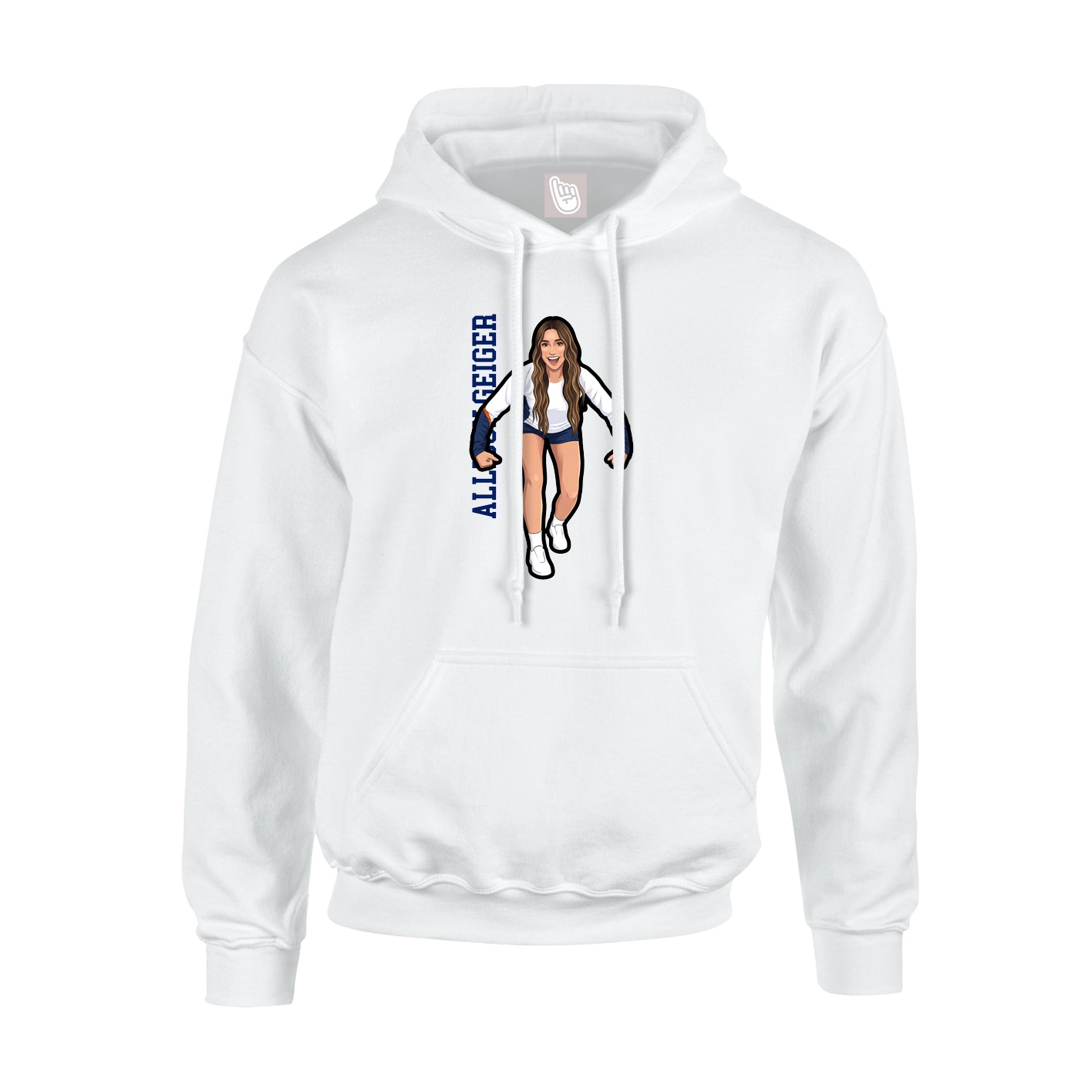 Youth Hoodie — Name Vertical in White