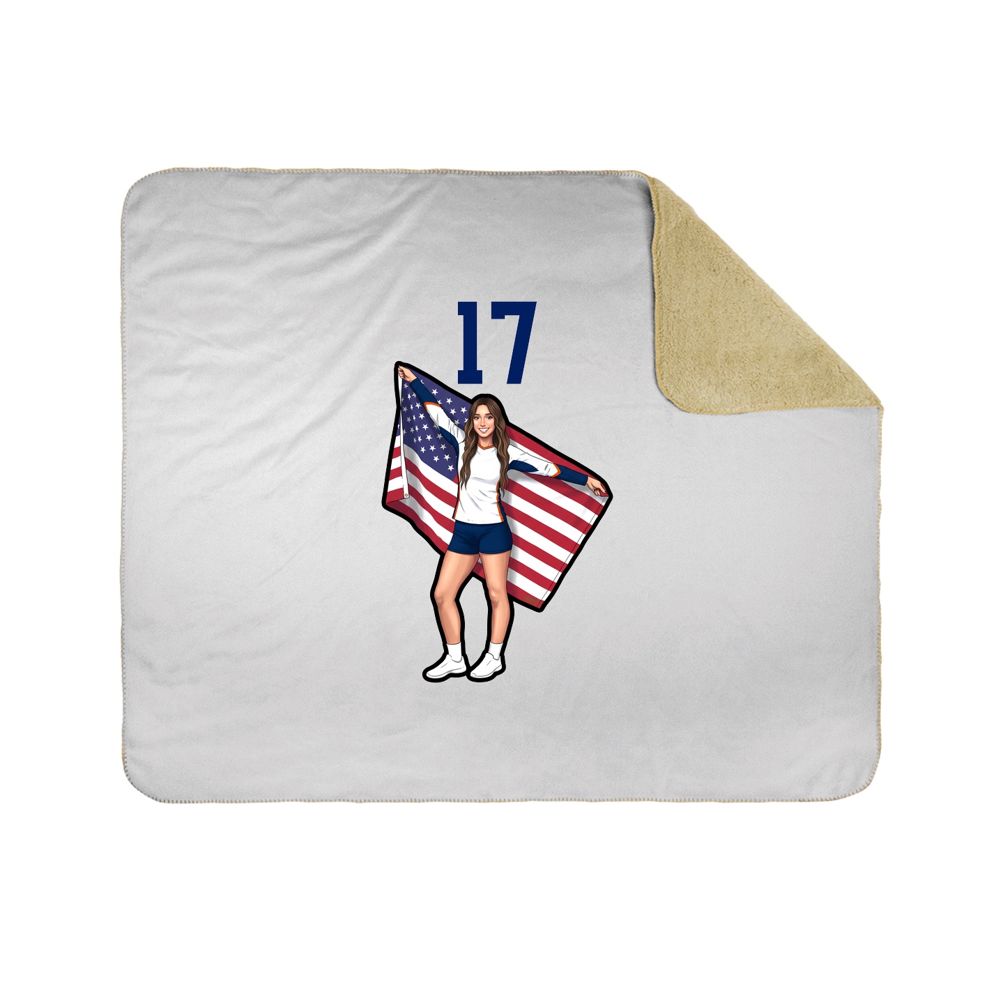 Throw Blanket — Number Top in White