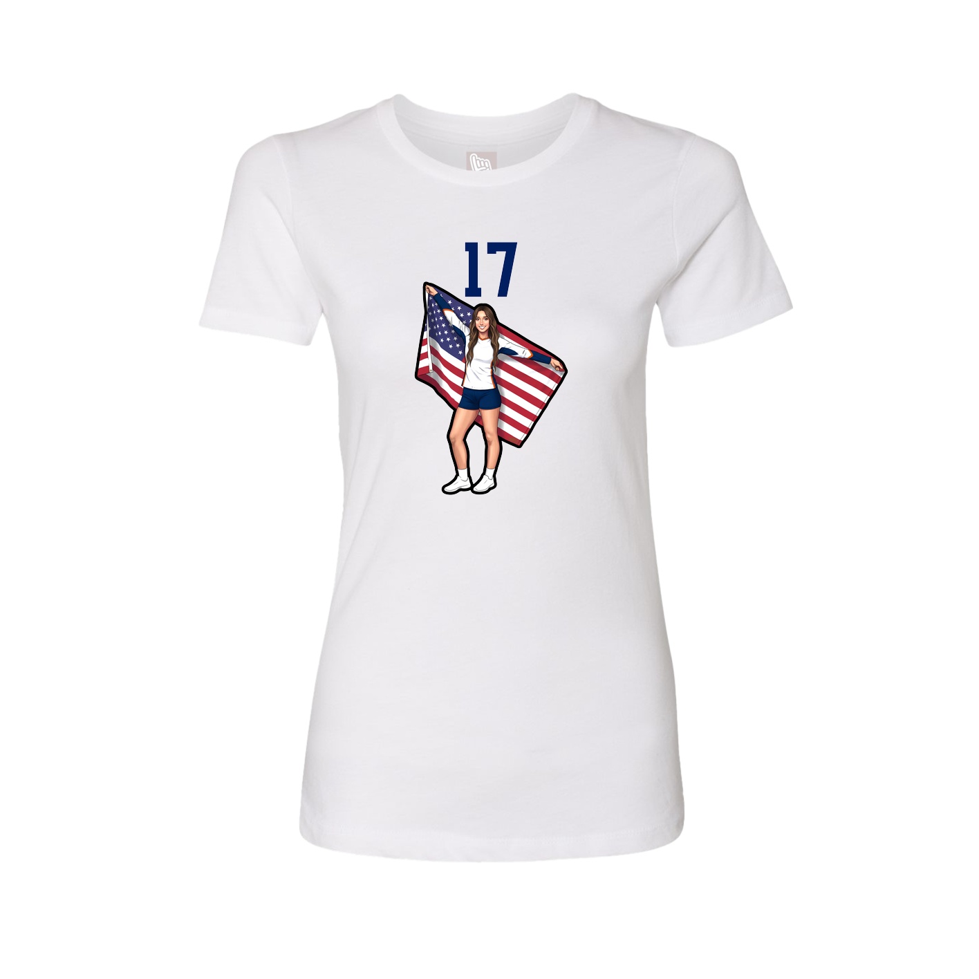 Fitted Women's Tee — Number Top in White