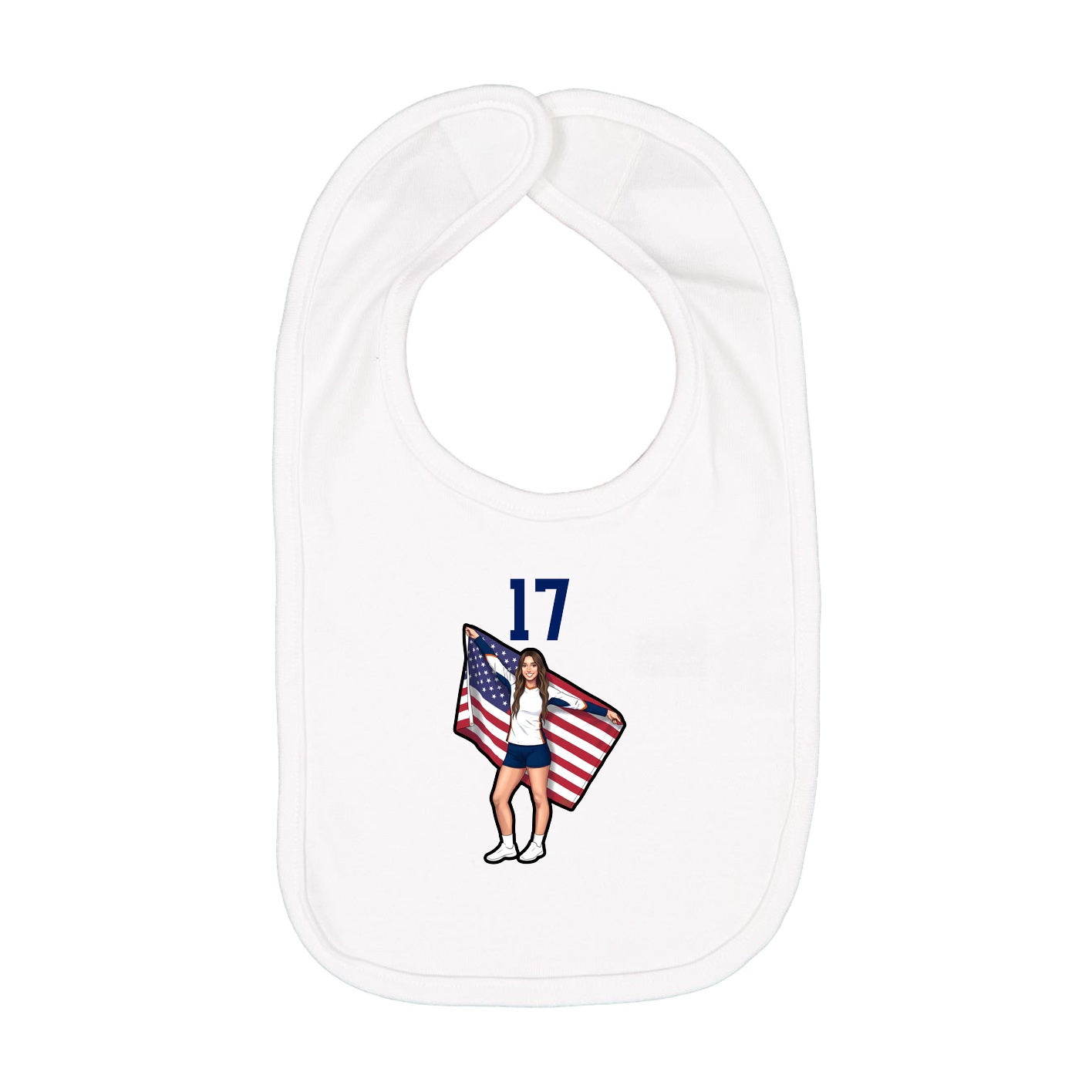 Infant Bib — Number Top in White