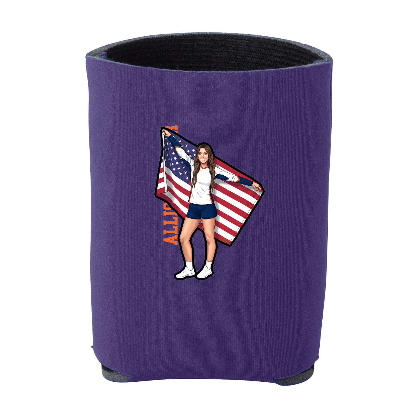 Can Holder — Name Vertical in Purple