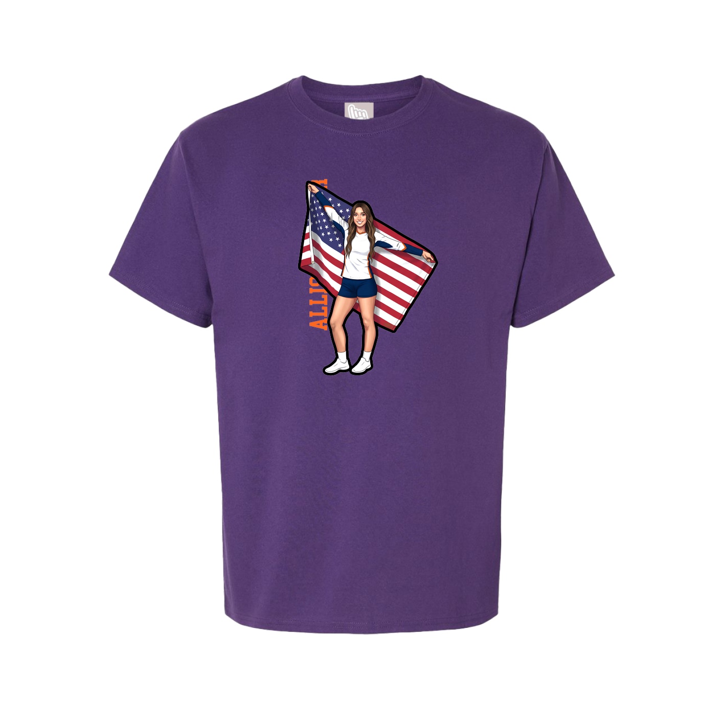 Youth Tee — Name Vertical in Purple