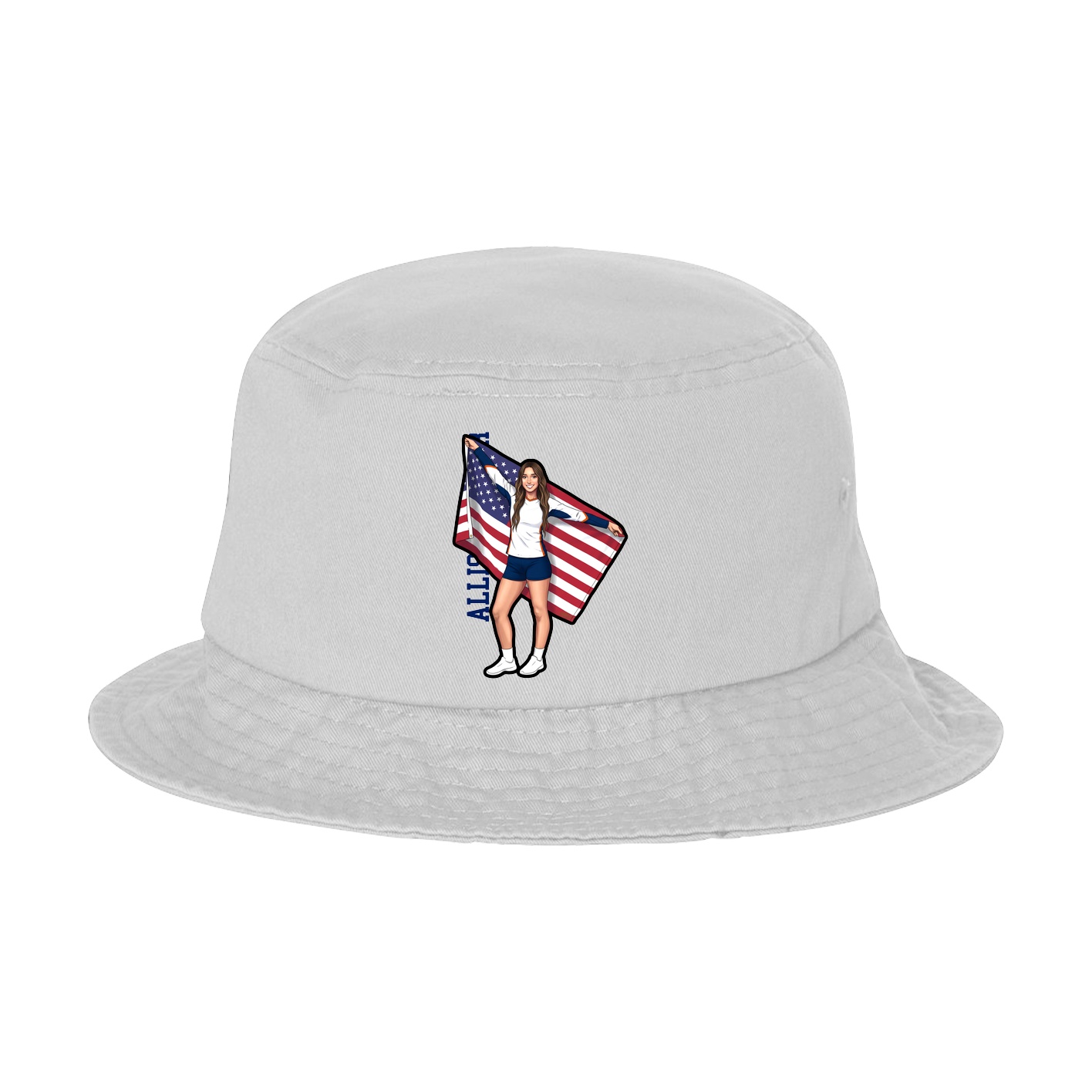 Bucket Cap — Name Vertical in White