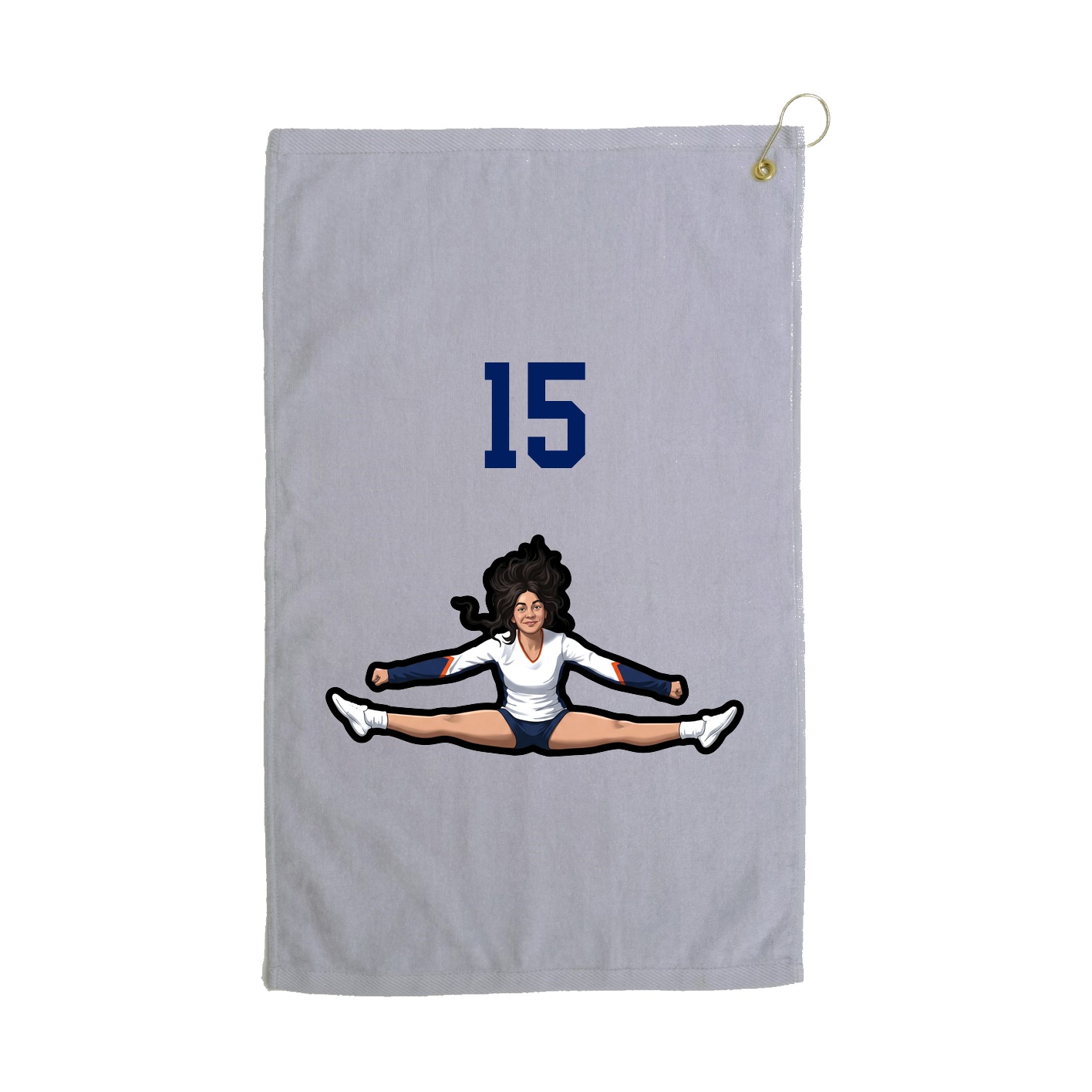 Golf Towel — Number Top in Grey