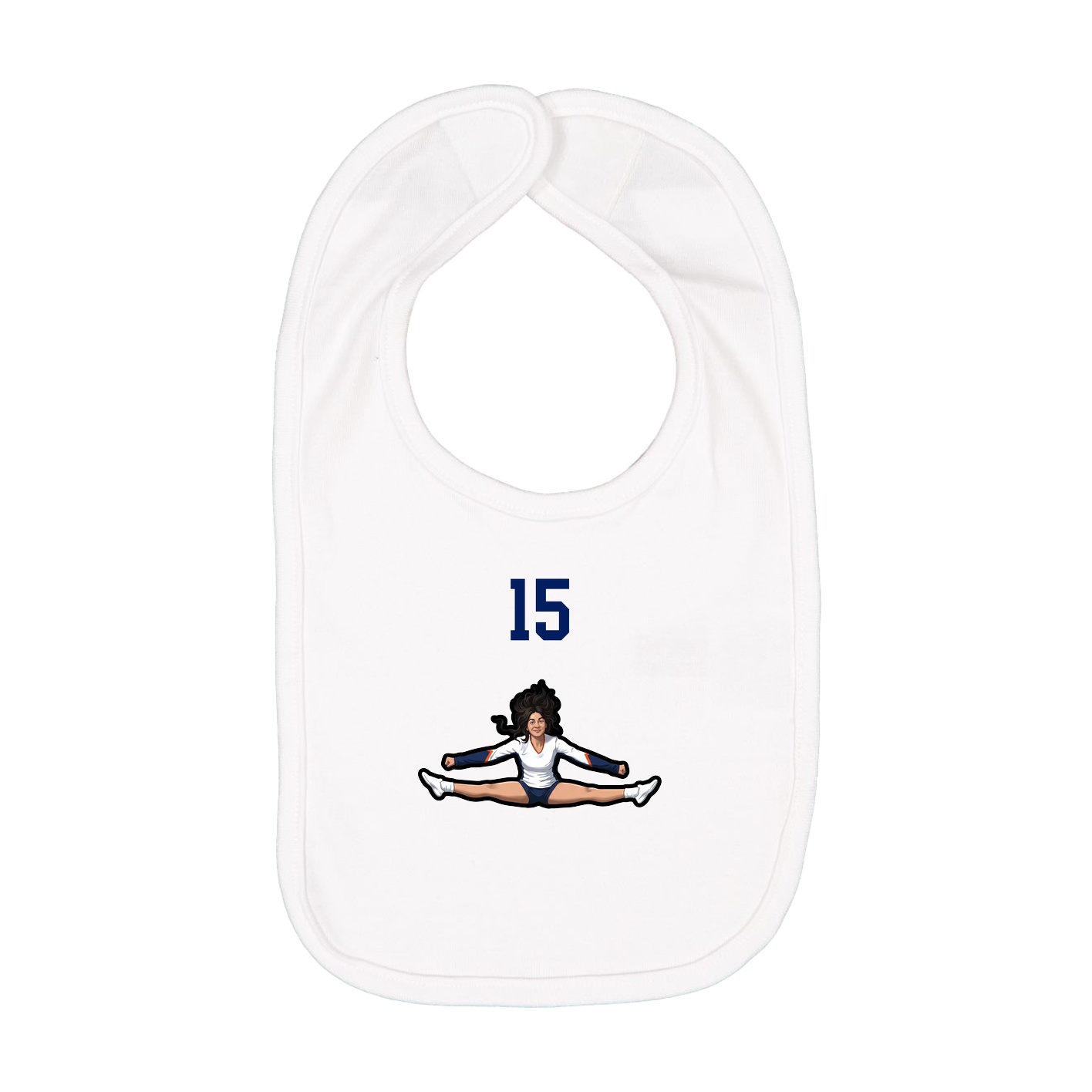 Infant Bib — Number Top in White