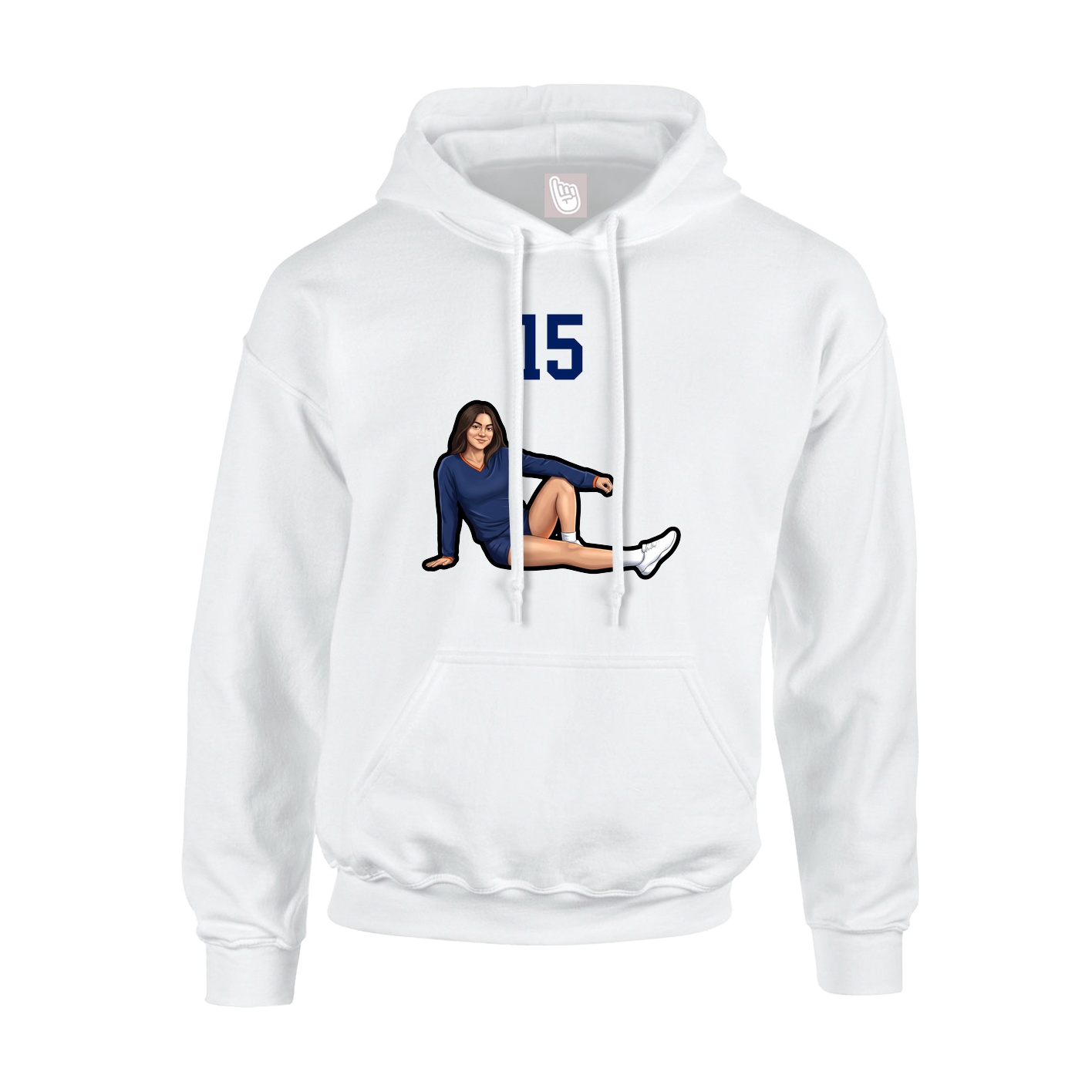 Youth Hoodie — Number Top in White