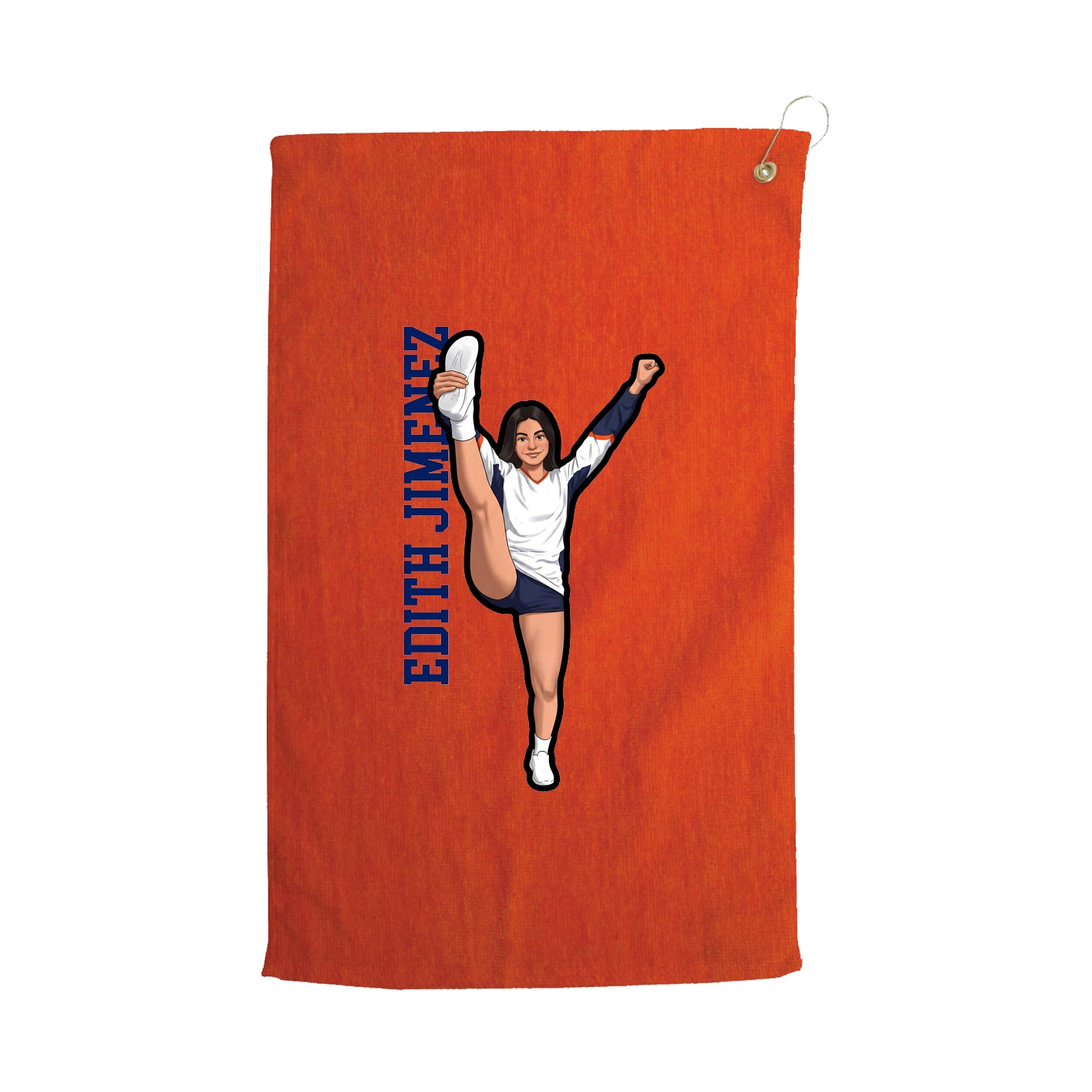 Golf Towel — Name Vertical in Orange