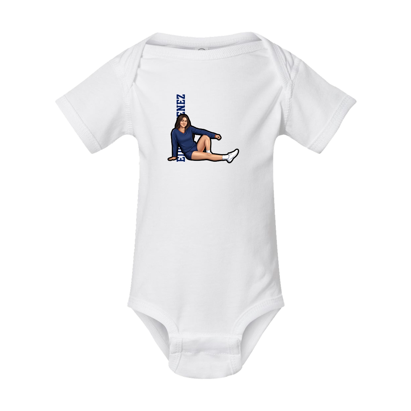 Baby Onesie — Name Vertical in White