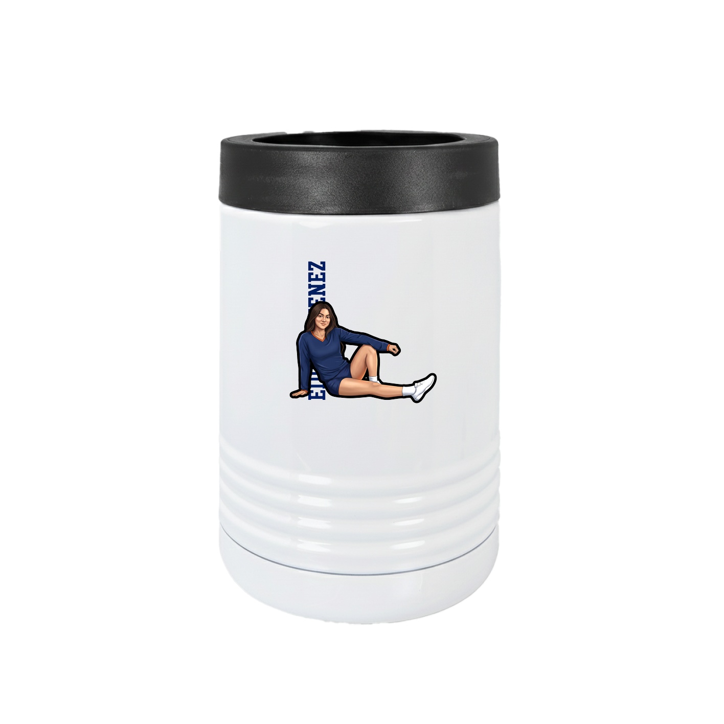Beverage Holder — Name Vertical in White