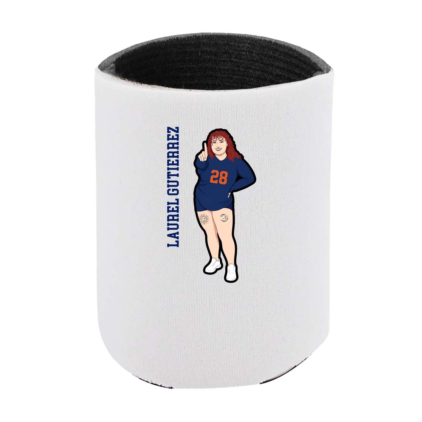 Can Holder — Name Vertical in White