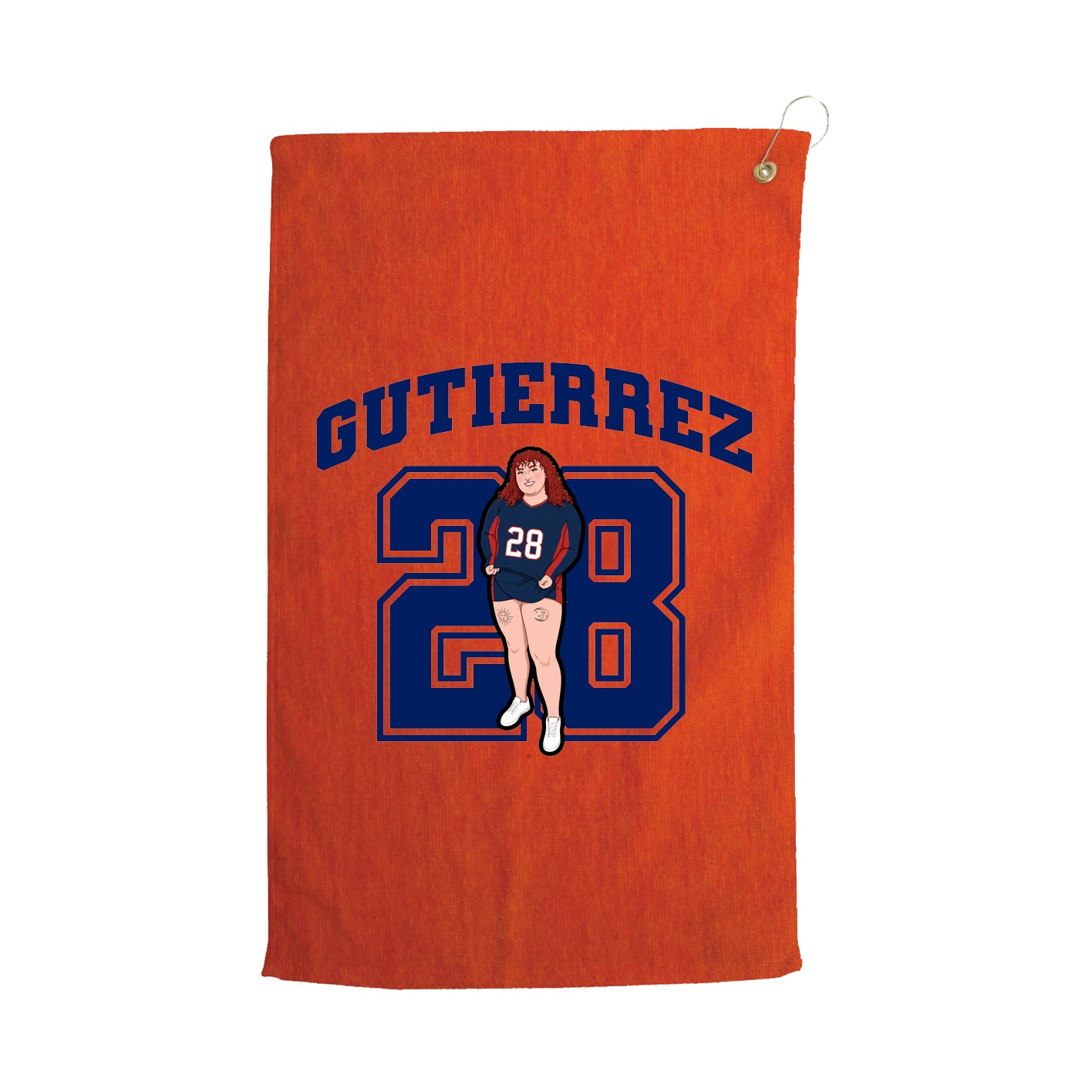 Golf Towel — Number in Orange