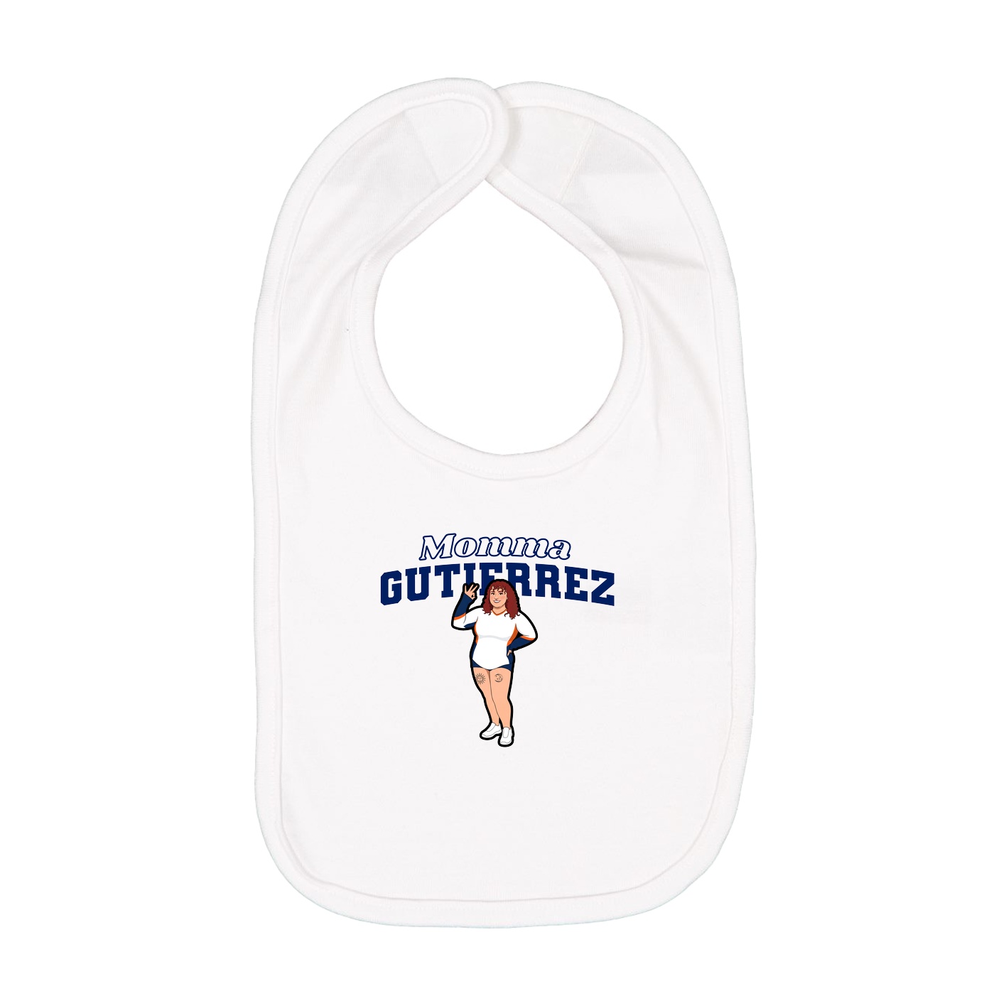 Infant Bib — Mothers Day Block in White