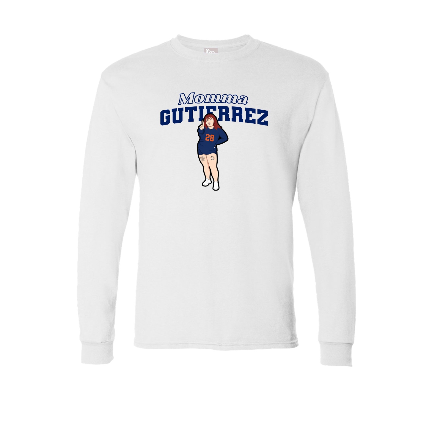 Long Sleeve Tee — Mothers Day Block in White