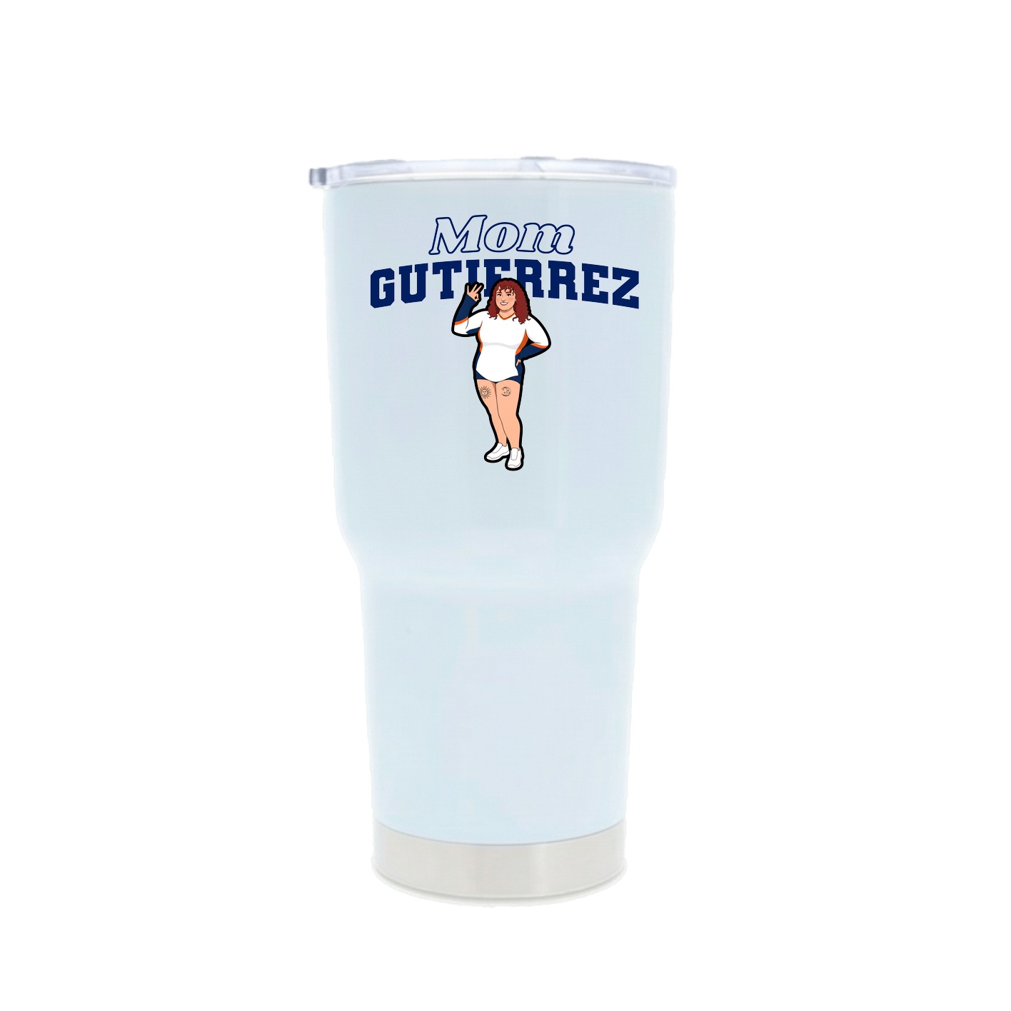 30oz Stainless Steel Tumbler — Mothers Day Block in White