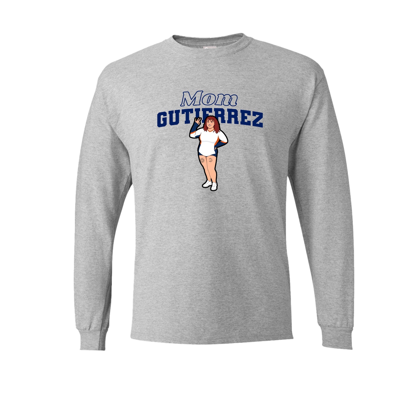 Long Sleeve Tee — Mothers Day Block in Grey